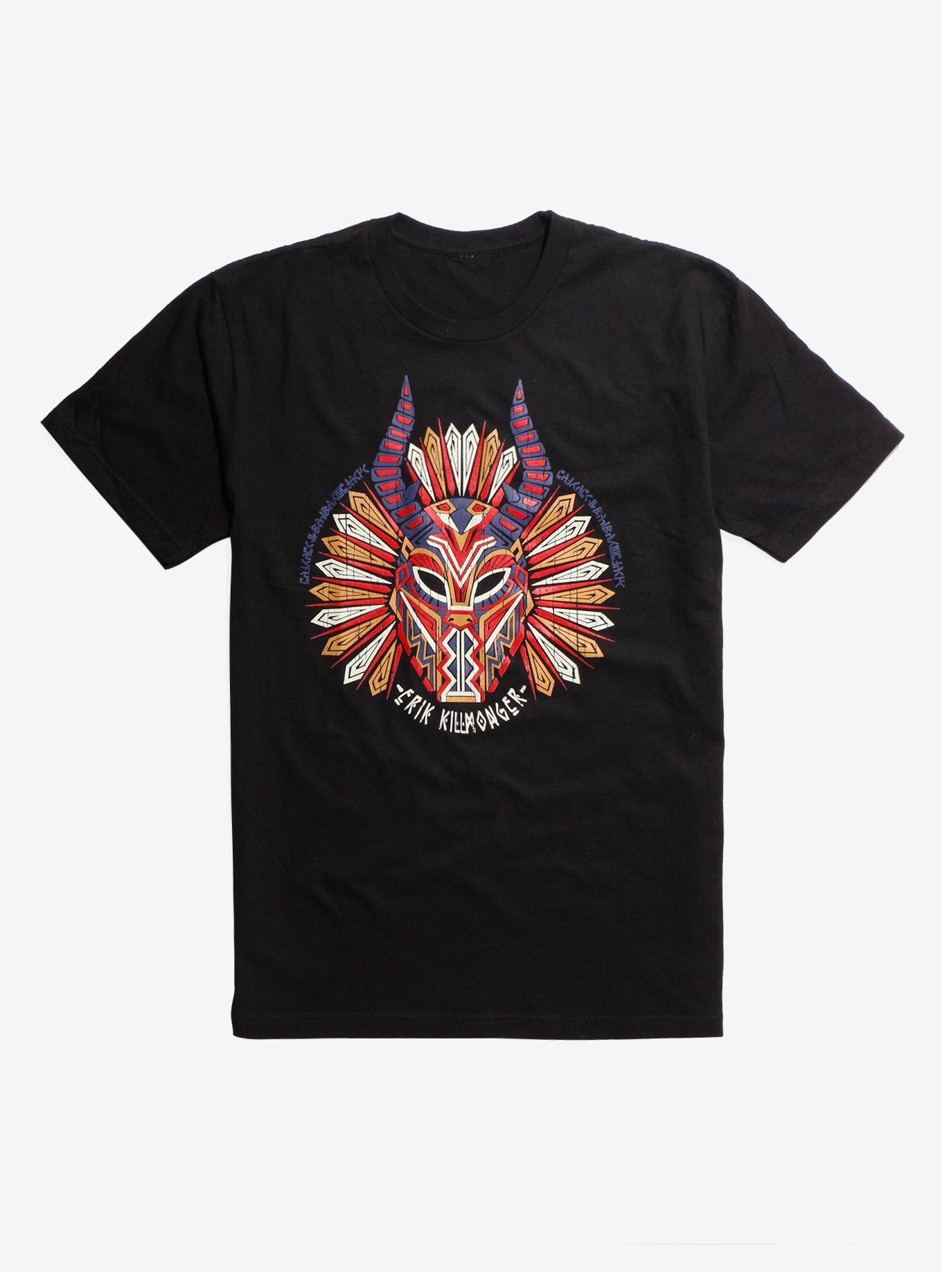 Marvel Black Panther Erik Killmonger Mask T-Shirt, BLACK, hi-res