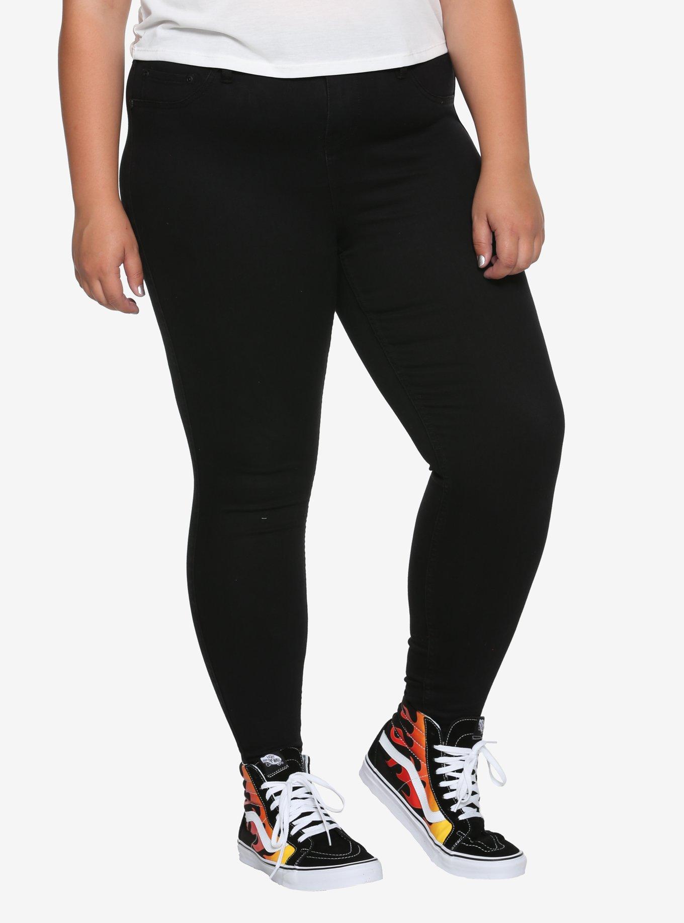 Blackheart Black Rinse Jeggings Plus Size, BLACK, hi-res