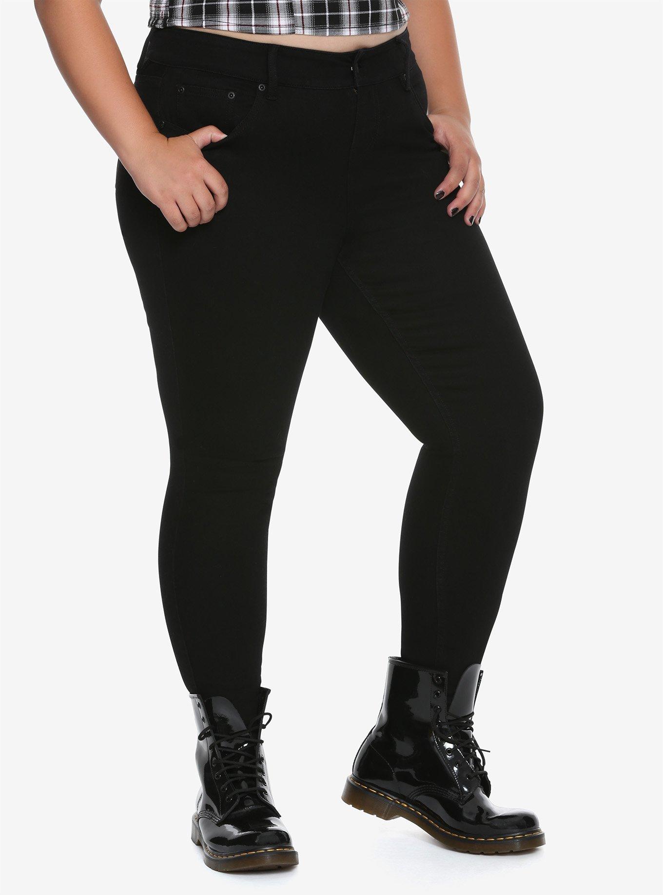 NEW! Blackheart Black Skinny Jeans Plus Size, BLACK, hi-res