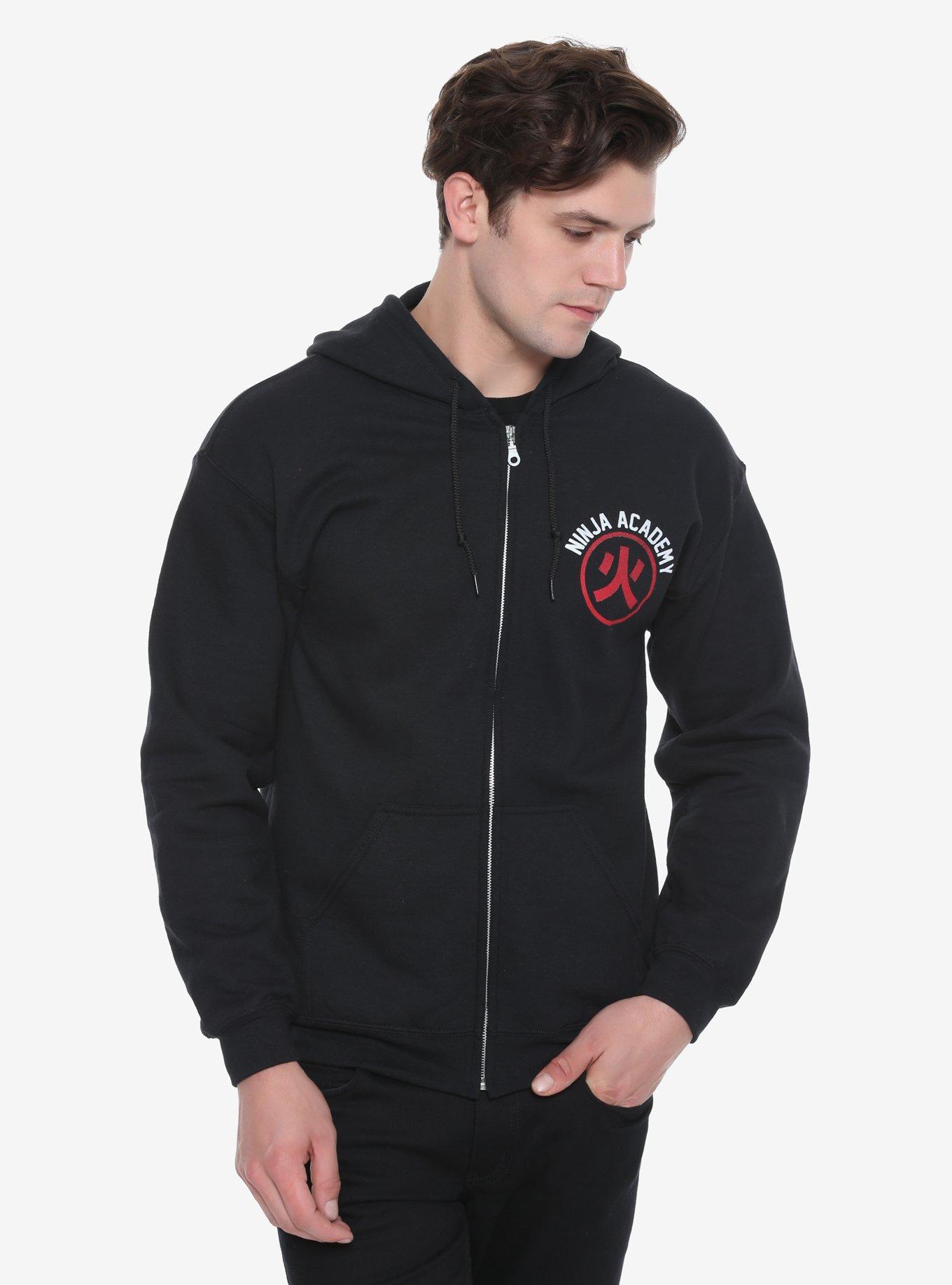 Naruto Shippuden Ninja Academy Hoodie Hot Topic Exclusive, BLACK, hi-res