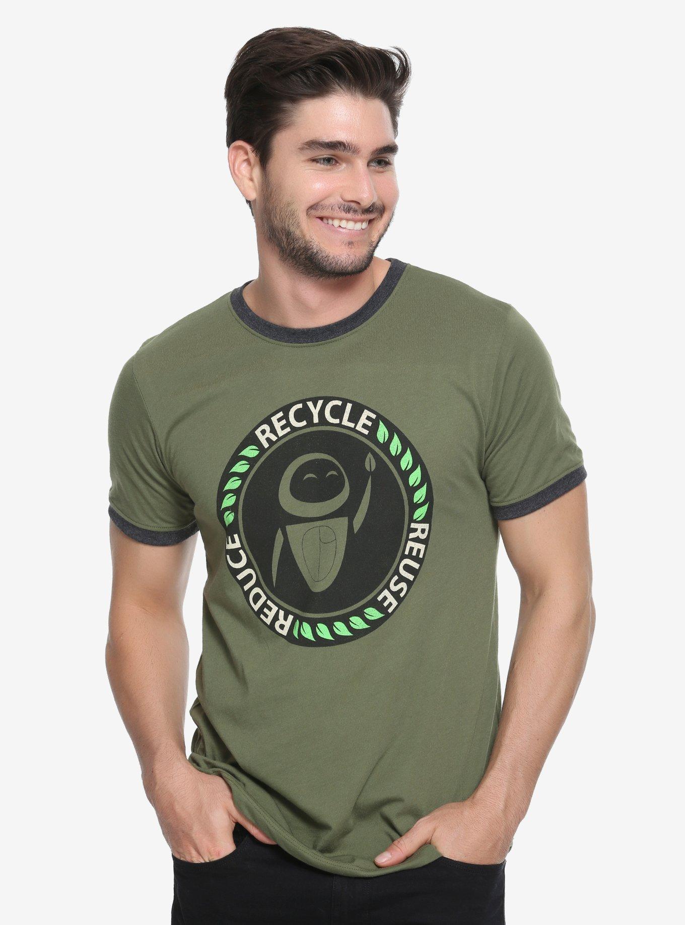 Disney Pixar WALL-E Three R's Ringer T-Shirt - BoxLunch Exclusive, GREEN, hi-res