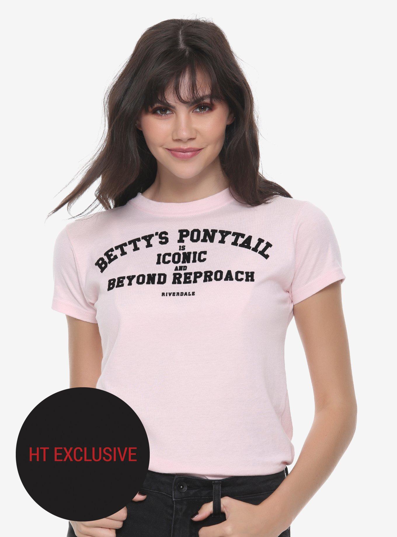 Riverdale Betty Iconic Ponytail Girls T-Shirt Hot Topic Exclusive, BLACK, hi-res