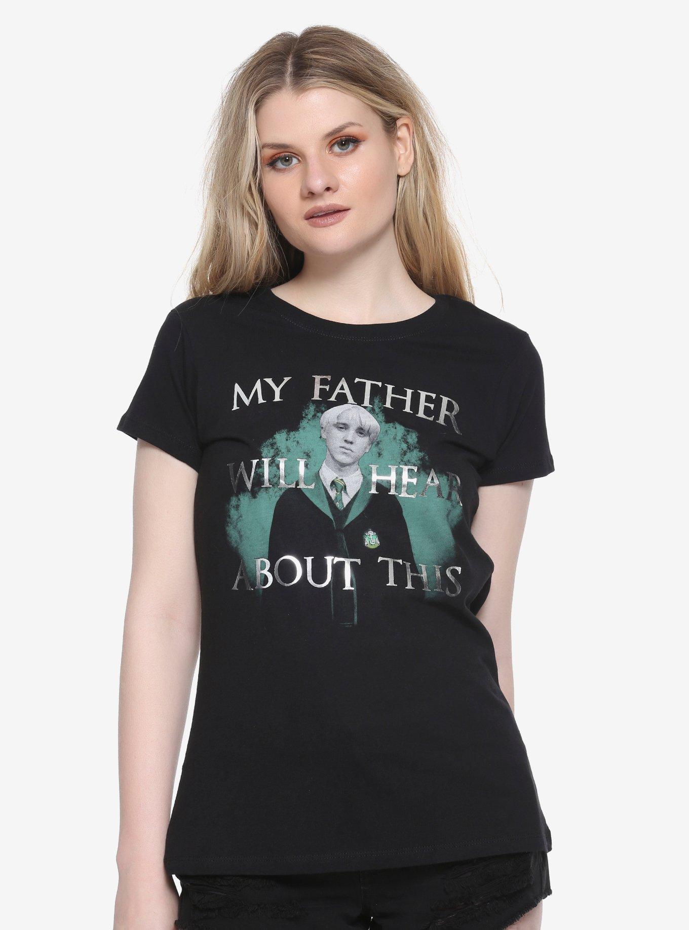 Harry Potter Draco & Lucius Malfoy Foil Girls T-Shirt, GREEN, hi-res