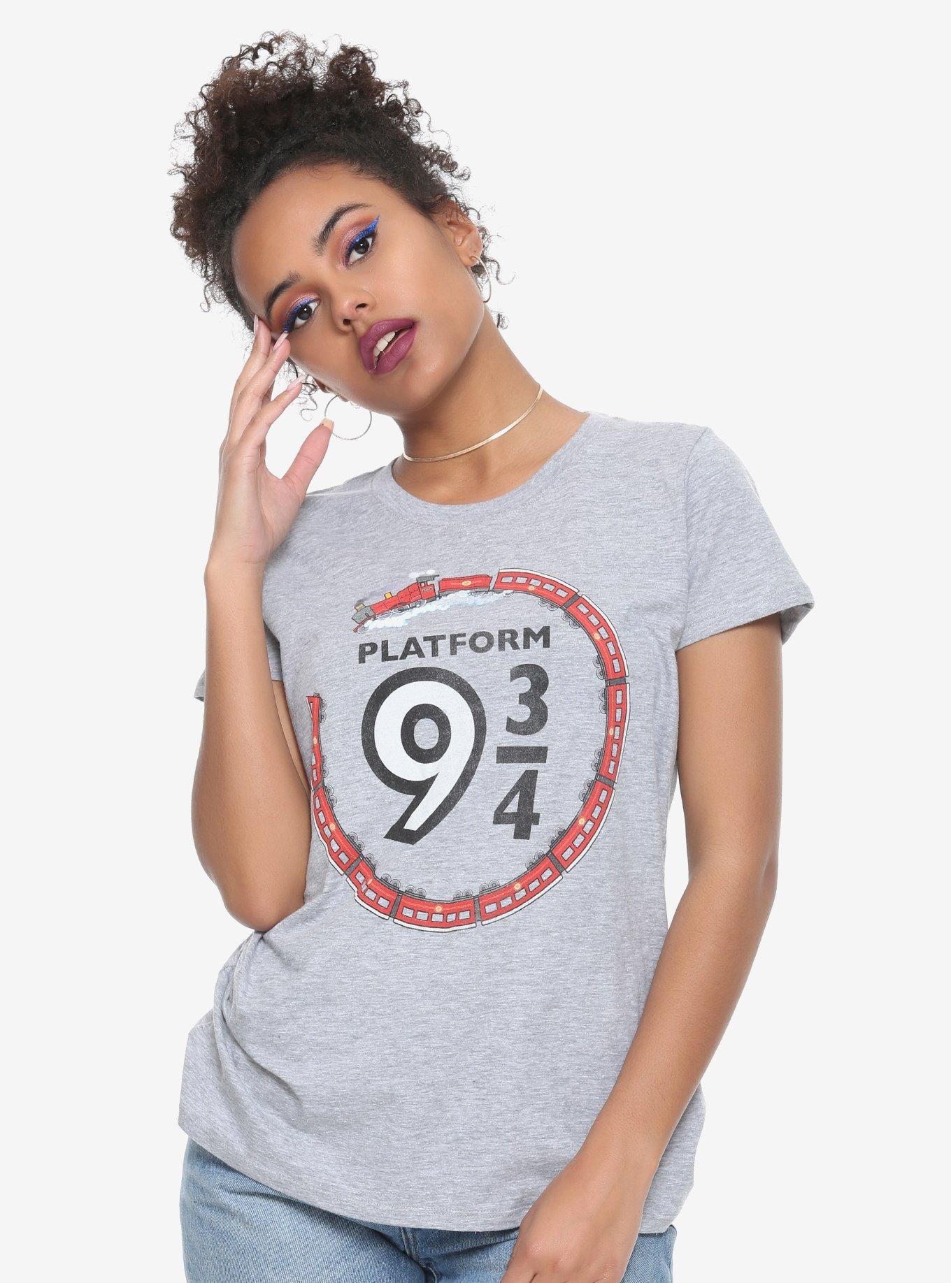 Harry Potter Platform 9 3/4 Circle Train Girls T-Shirt, BLACK, hi-res