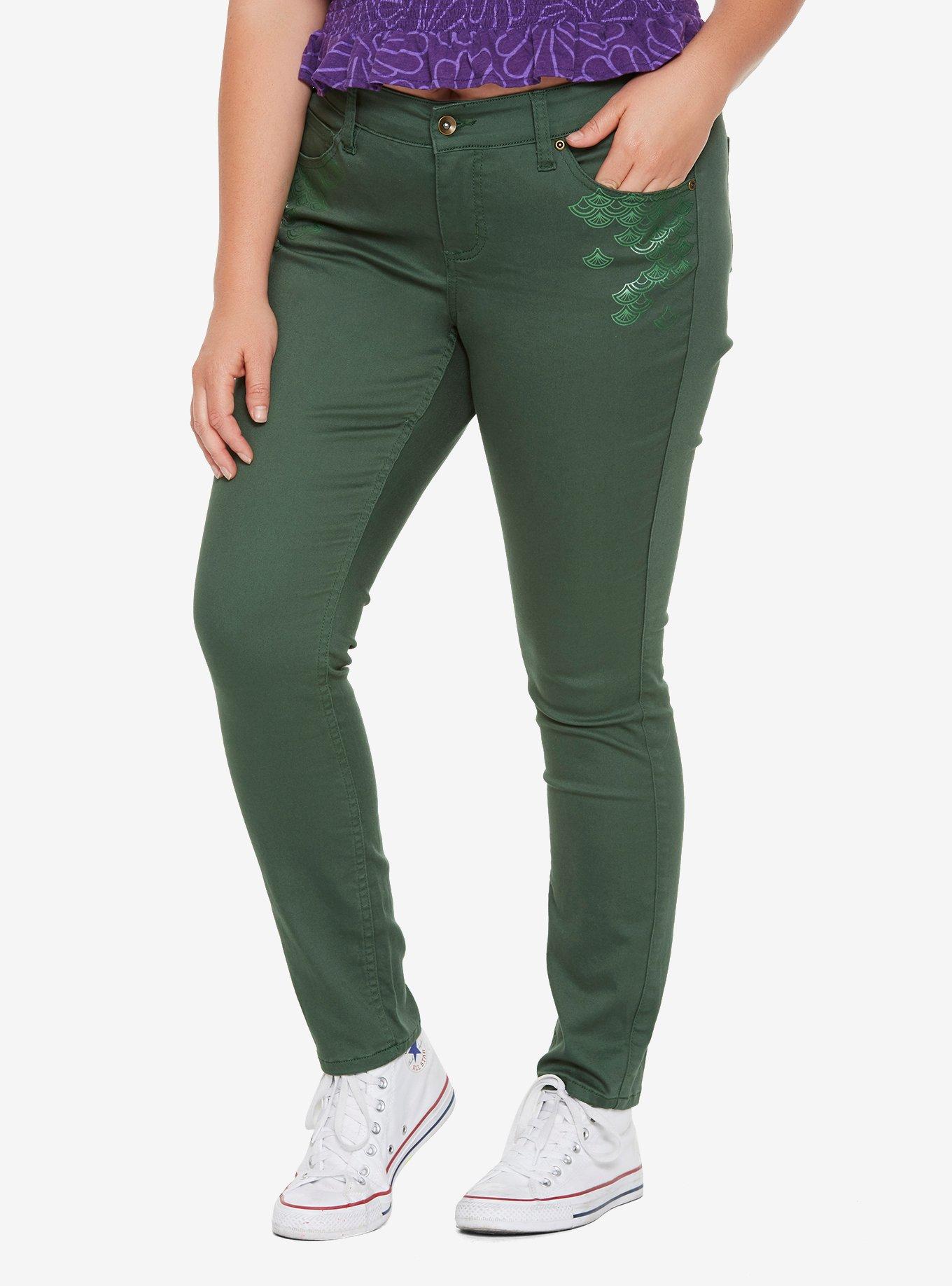 Her Universe Destination Disney The Little Mermaid Ariel Scale Pants Plus Size, DARK GREEN, hi-res