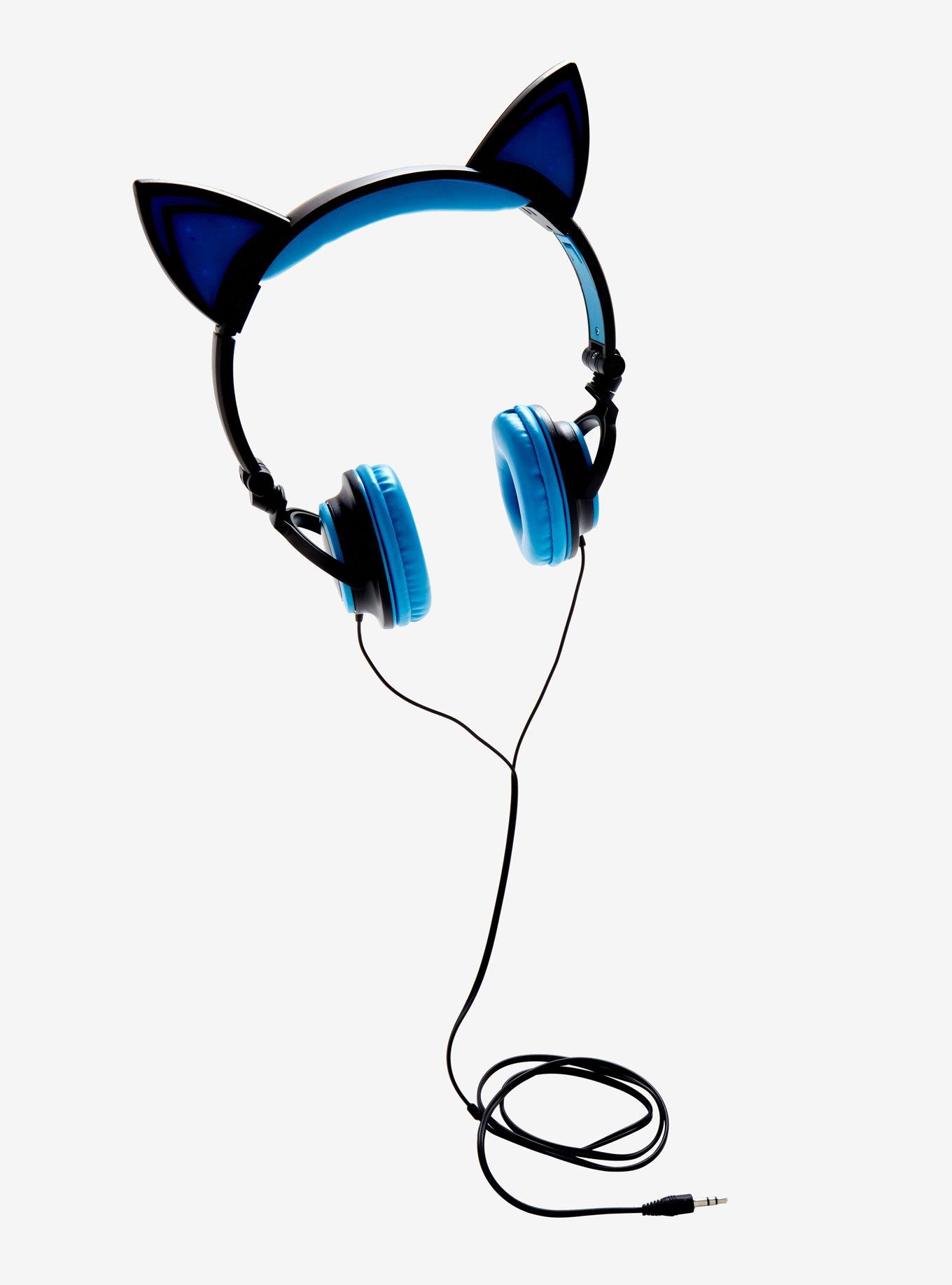 Blue LED Cat Ear Headphones Hot Topic