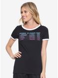 Ready Player One Scoreboard Womens Ringer Tee - BoxLunch Exclusive, BLACK, hi-res