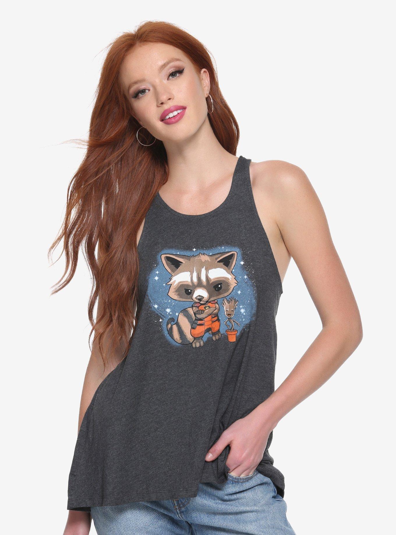 Marvel Guardians Of The Galaxy Vol. 2 Rocket Raccoon Womens Tank Top - BoxLunch Exclusive, GREY, hi-res