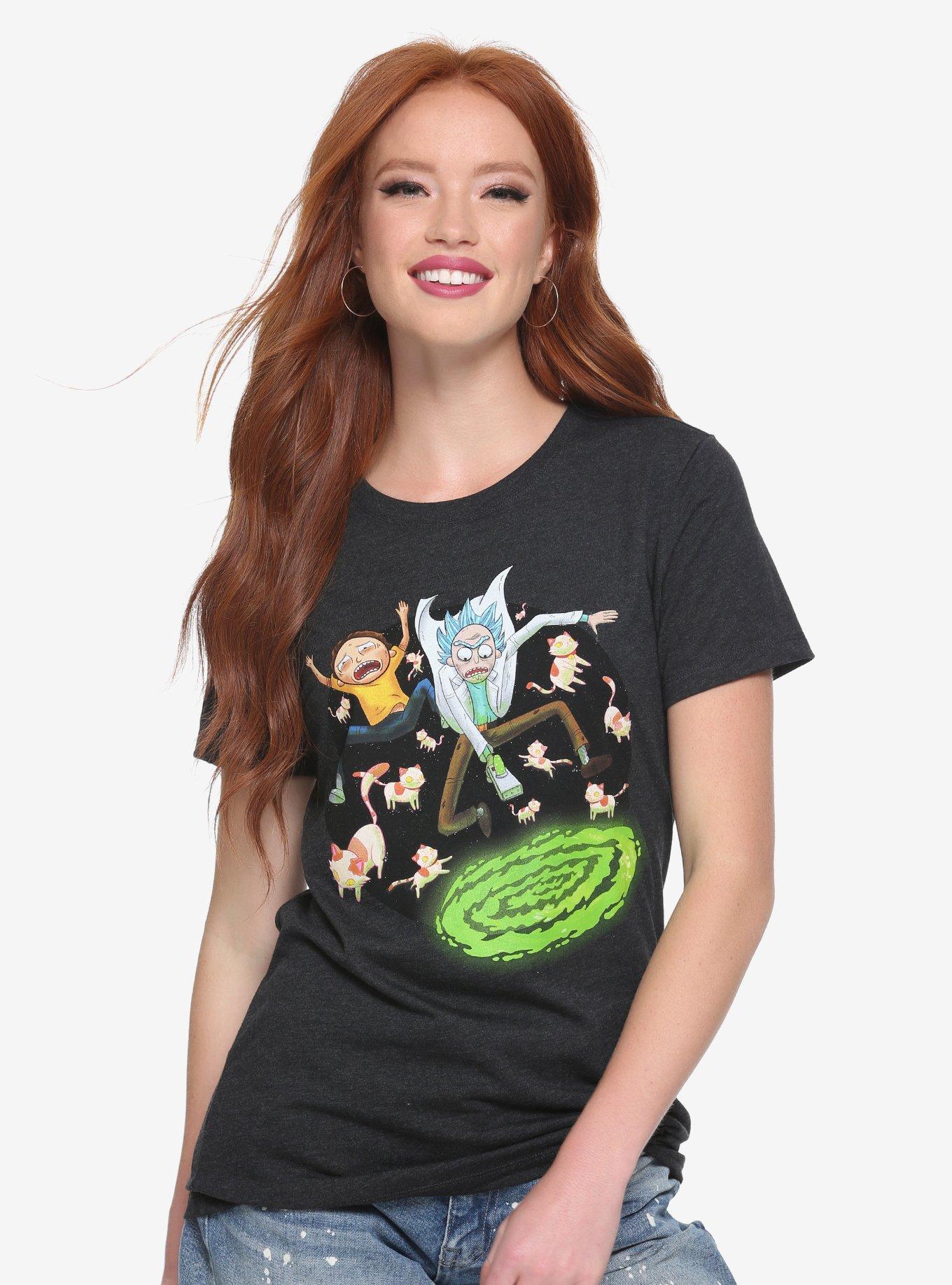 Rick And Morty Ricked Again Womens Tee - BoxLunch Exclusive, BLACK, hi-res