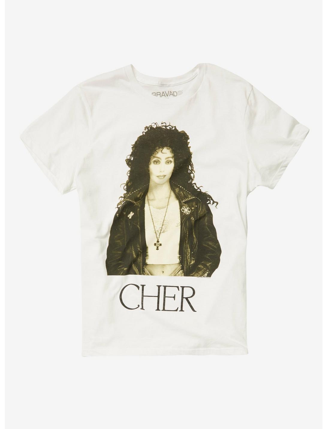 Cher Sepia Photo T-Shirt, WHITE, hi-res