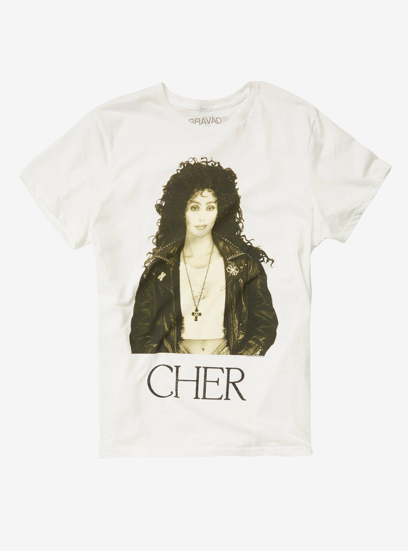 Cher Sepia Photo T-Shirt, WHITE, hi-res