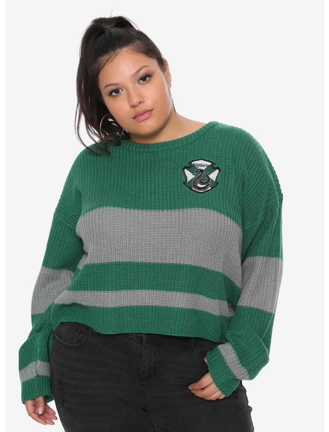 Harry Potter Slytherin Girls Quidditch Sweater Plus Size, GREEN, hi-res