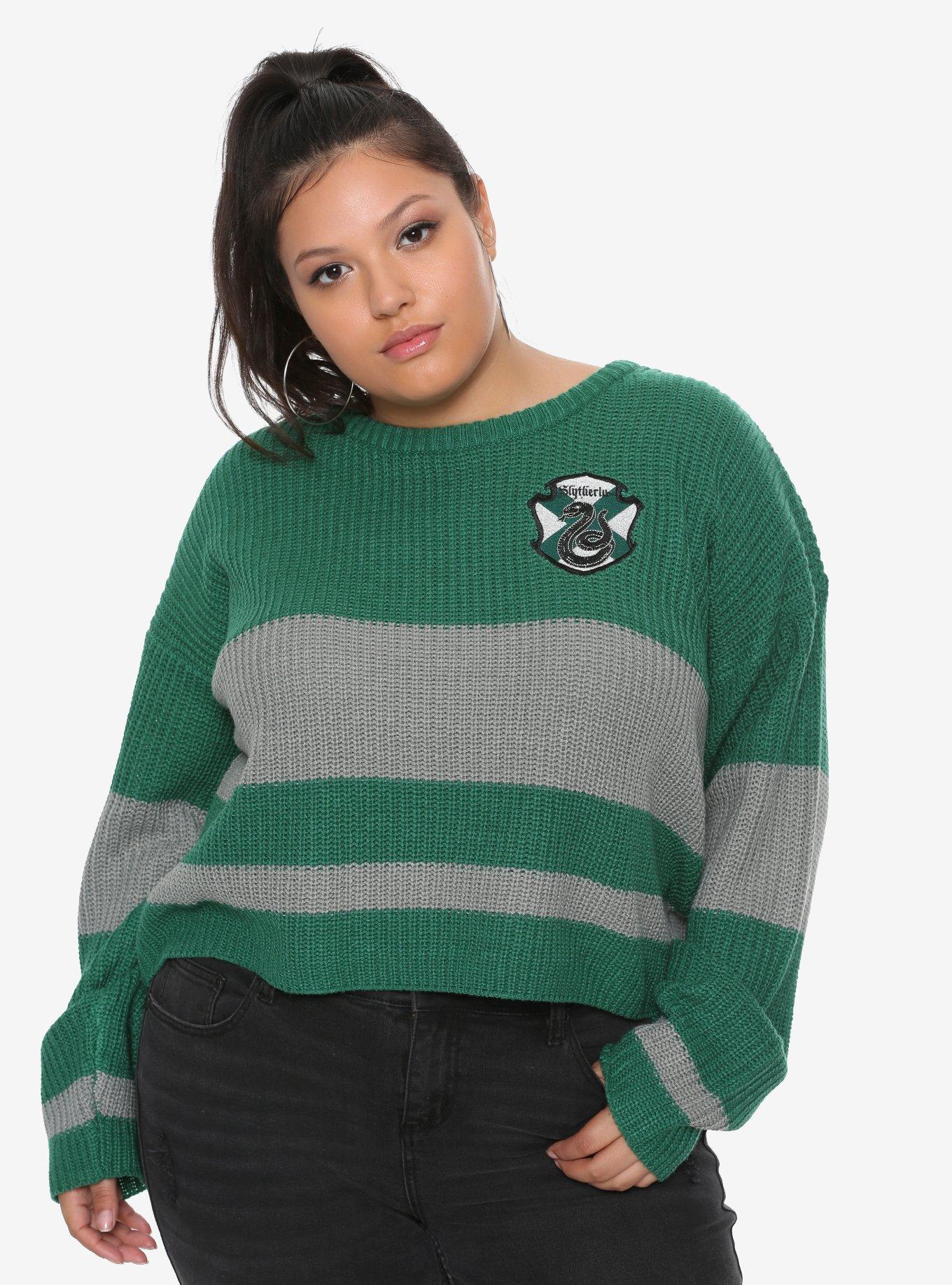 Harry Potter Slytherin Girls Quidditch Sweater Plus Size, GREEN, hi-res