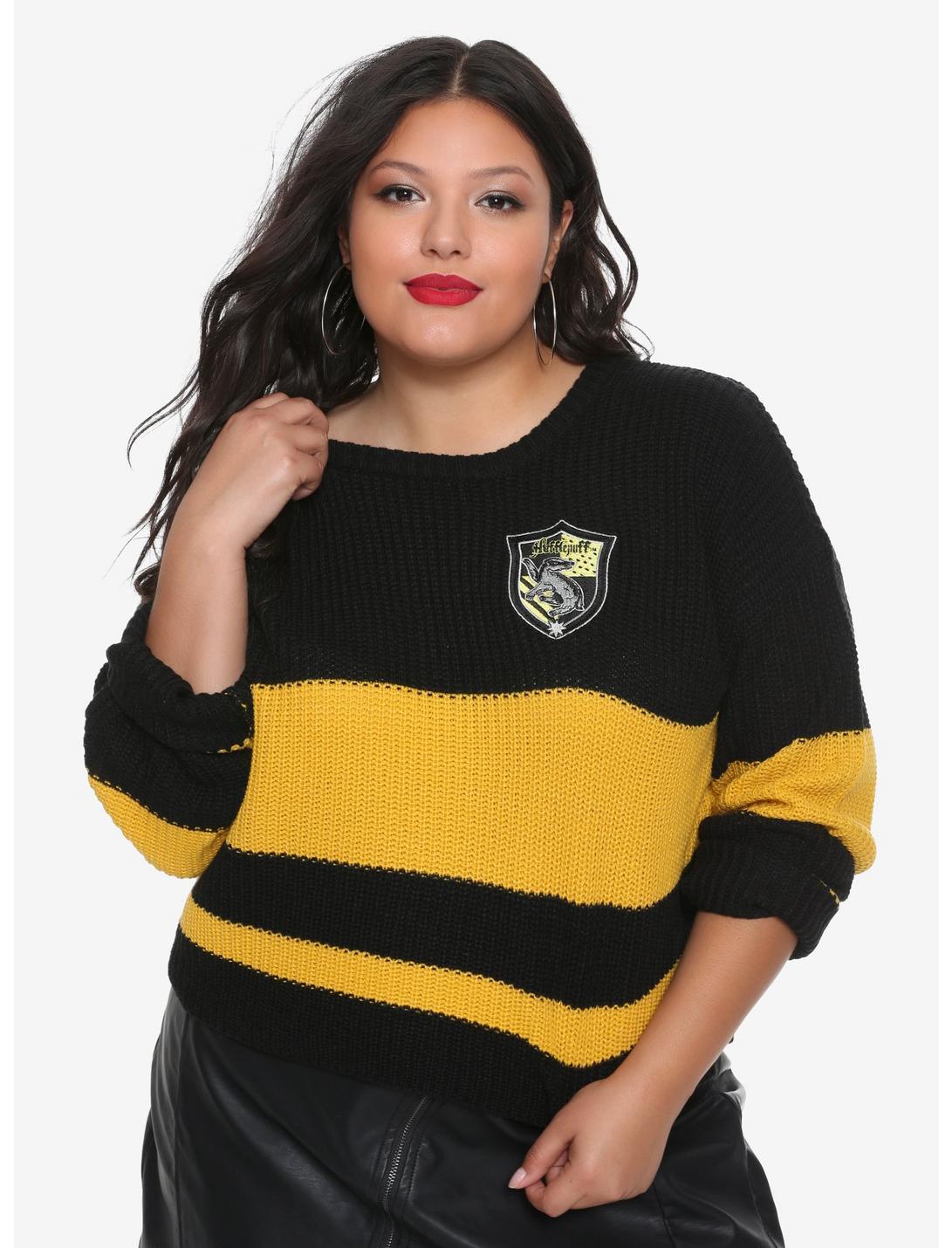 Harry Potter Hufflepuff Girls Quidditch Sweater Plus Size, BLACK, hi-res