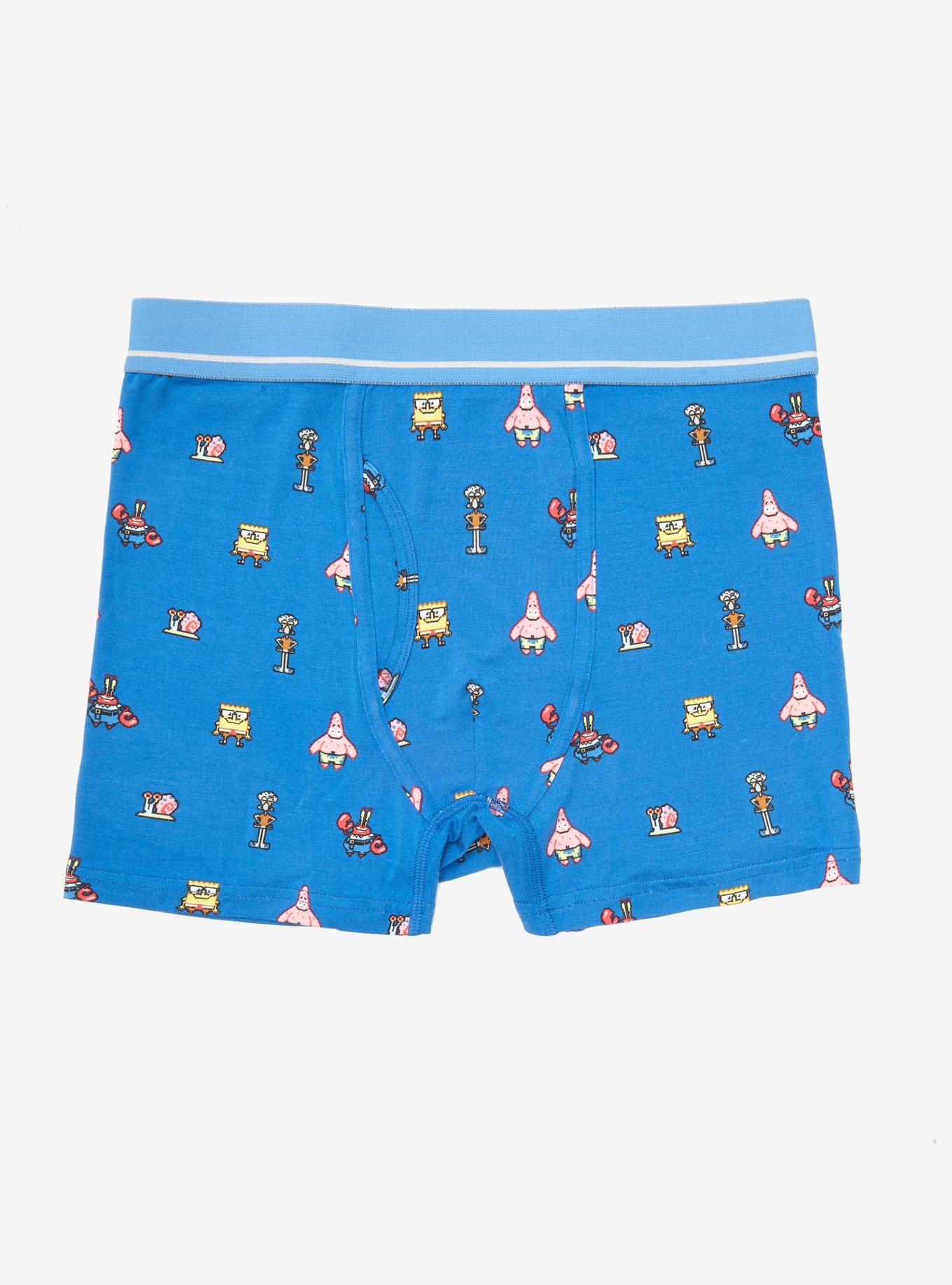SpongeBob SquarePants Blue Allover Print Boxer Briefs - BoxLunch Exclusive, BLUE, hi-res