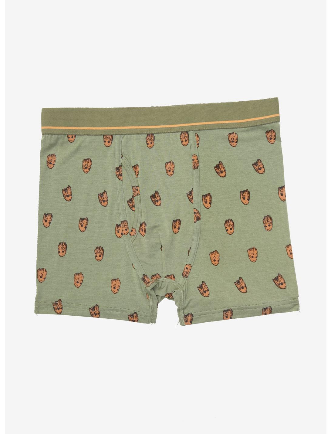 Marvel Guardians Of The Galaxy Vol. 2 Groot Boxer Briefs - BoxLunch Exclusive, OLIVE, hi-res