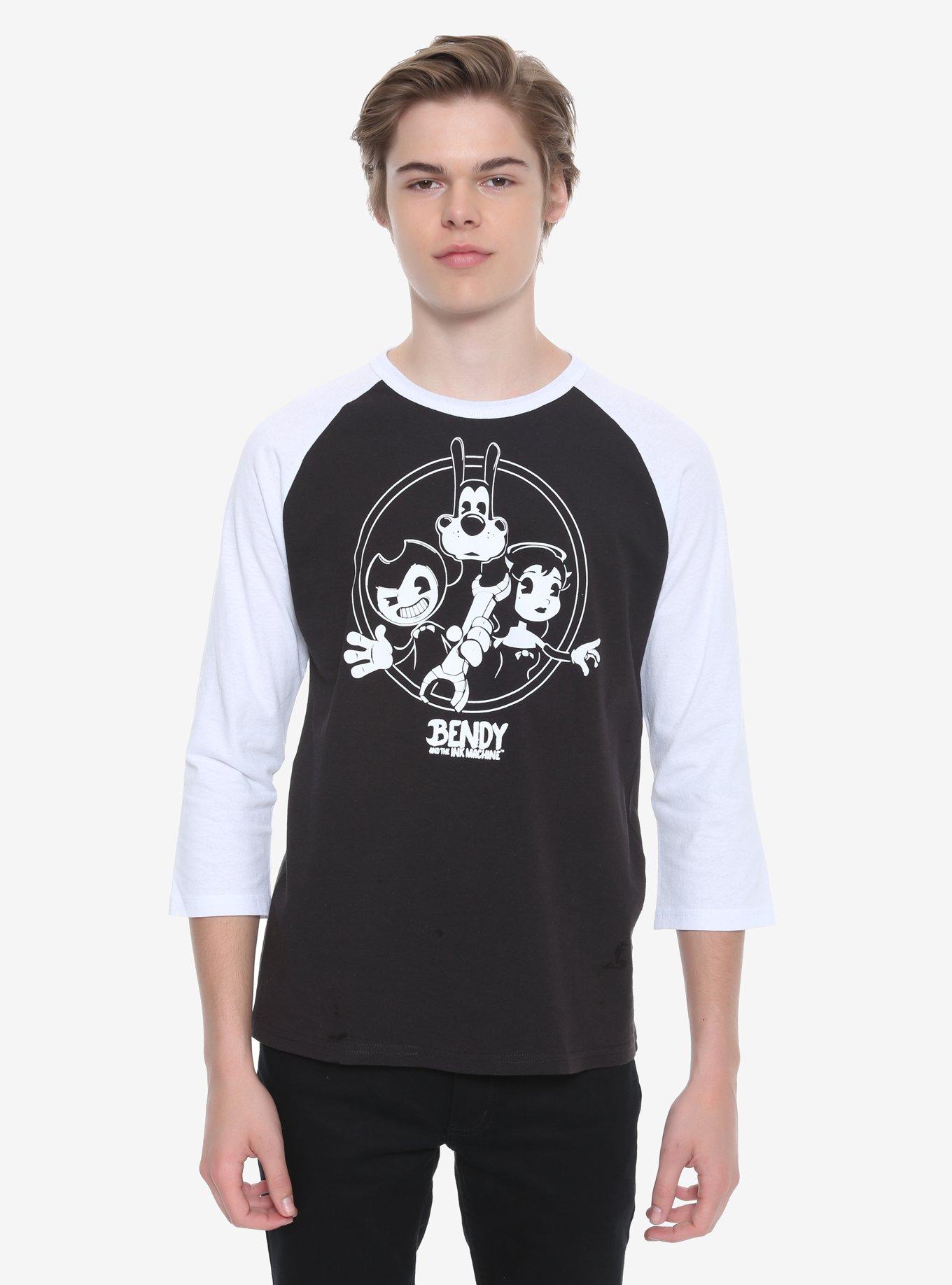 Bendy And The Ink Machine Group Raglan Hot Topic Exclusive, WHITE, hi-res