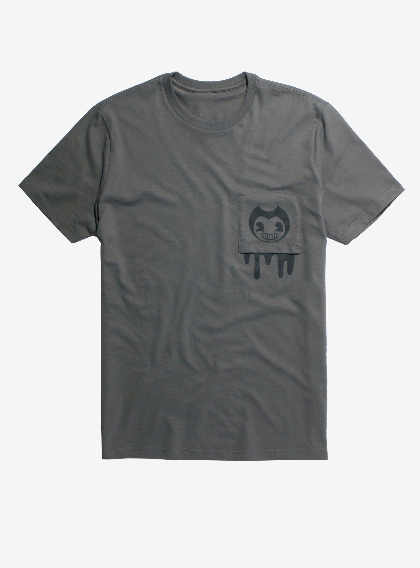 Bendy And The Ink Machine Pocket T-Shirt Hot Topic Exclusive, GREY, hi-res