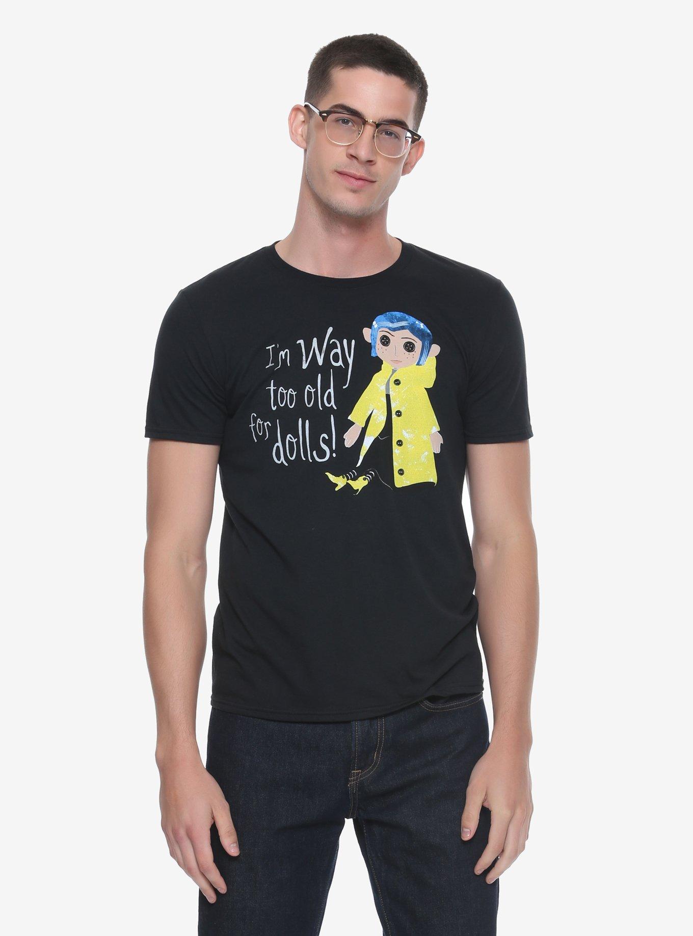 Coraline Raincoat T-Shirt - BoxLunch Exclusive, GREY, hi-res