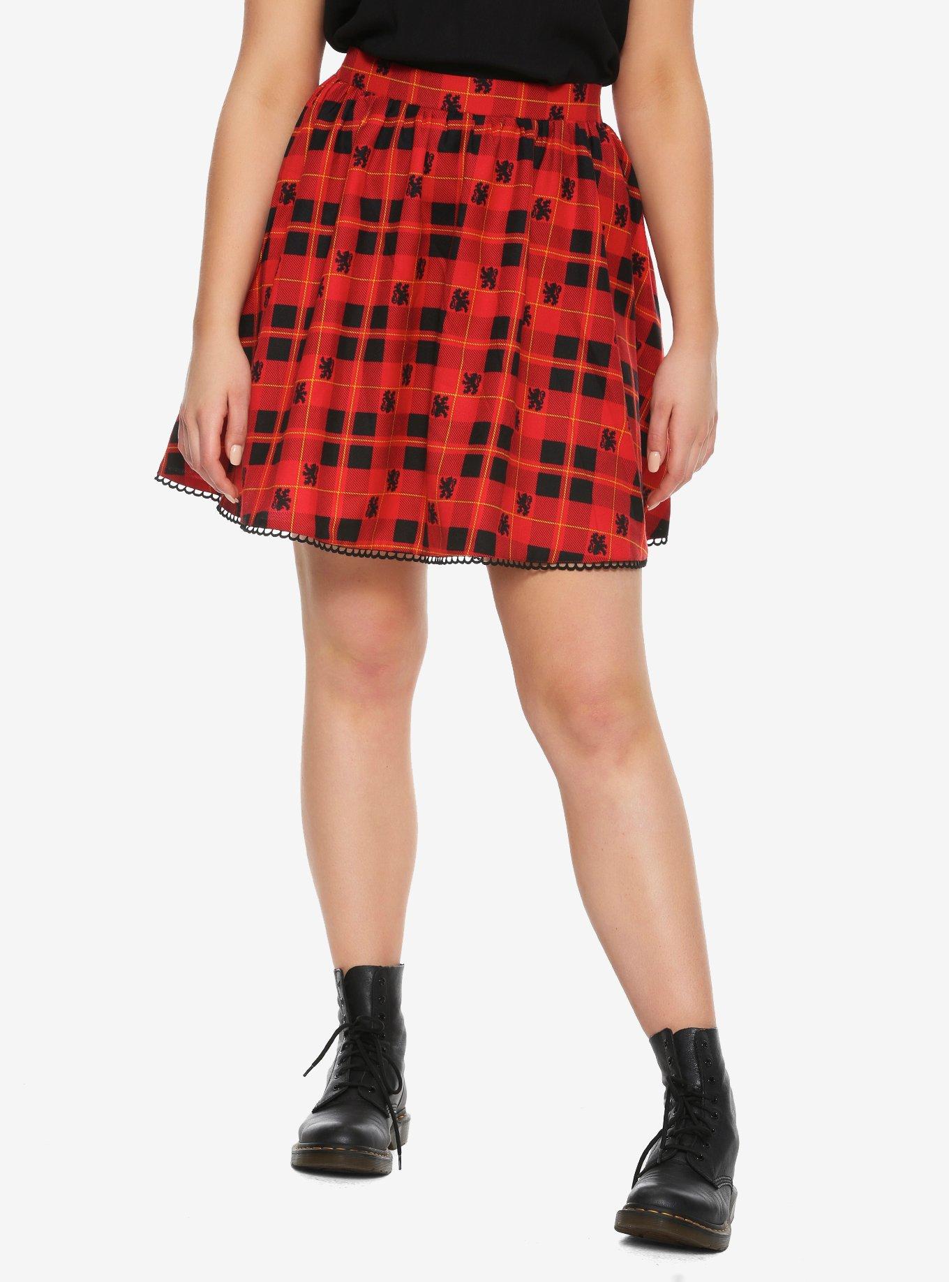 Harry Potter Gryffindor Plaid Skirt Plus Size, PLAID, hi-res