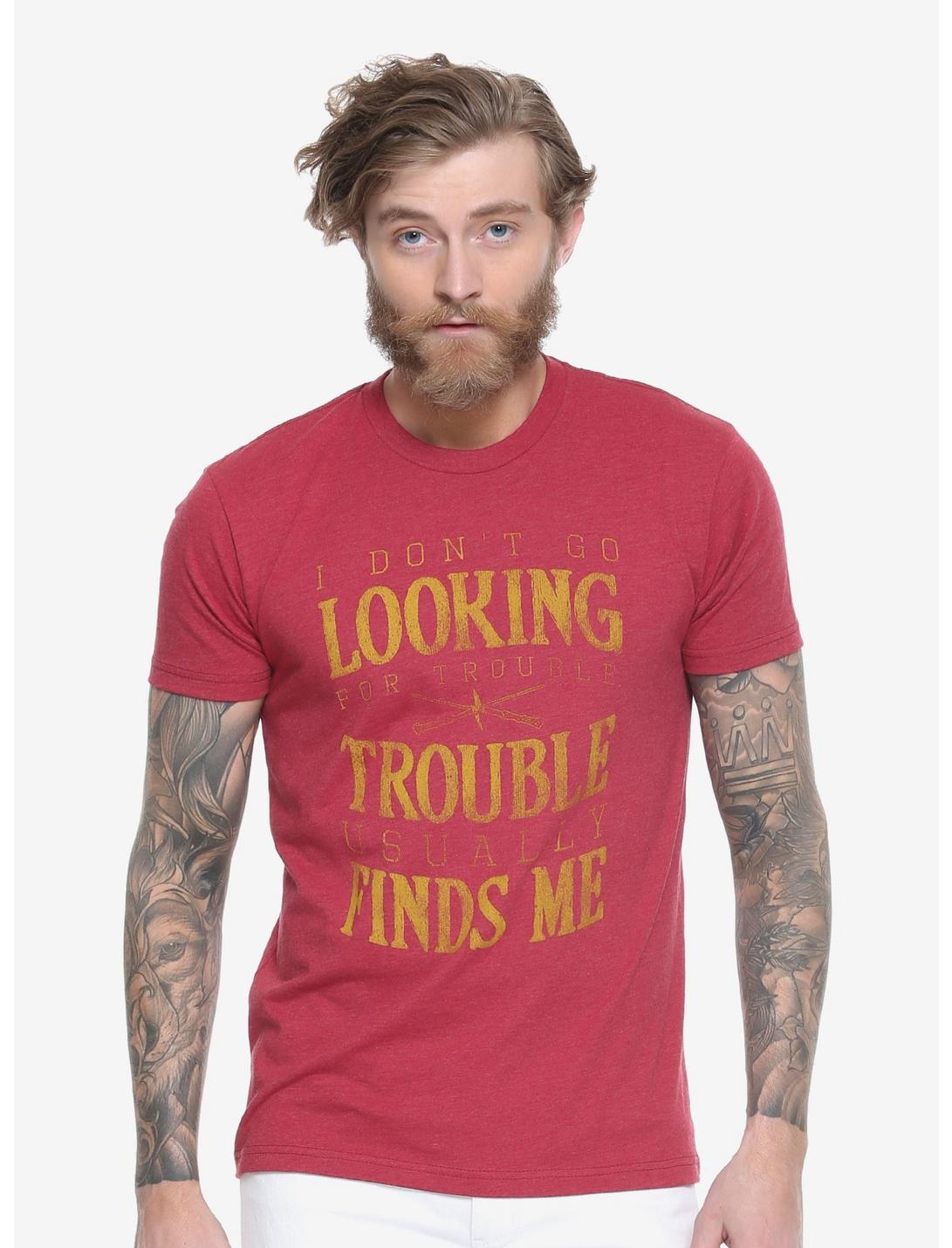Harry Potter Looking For Trouble T-Shirt - BoxLunch Exclusive, RED, hi-res