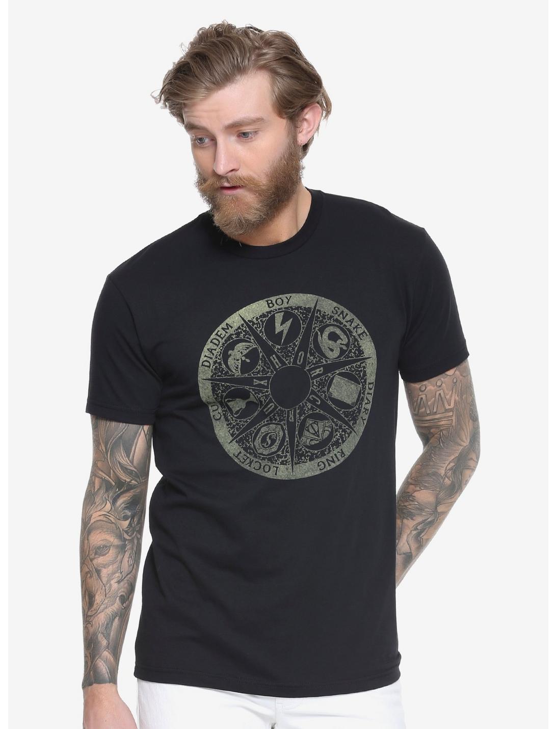 Harry Potter Horcrux Circle T-Shirt - BoxLunch Exclusive, BLACK, hi-res