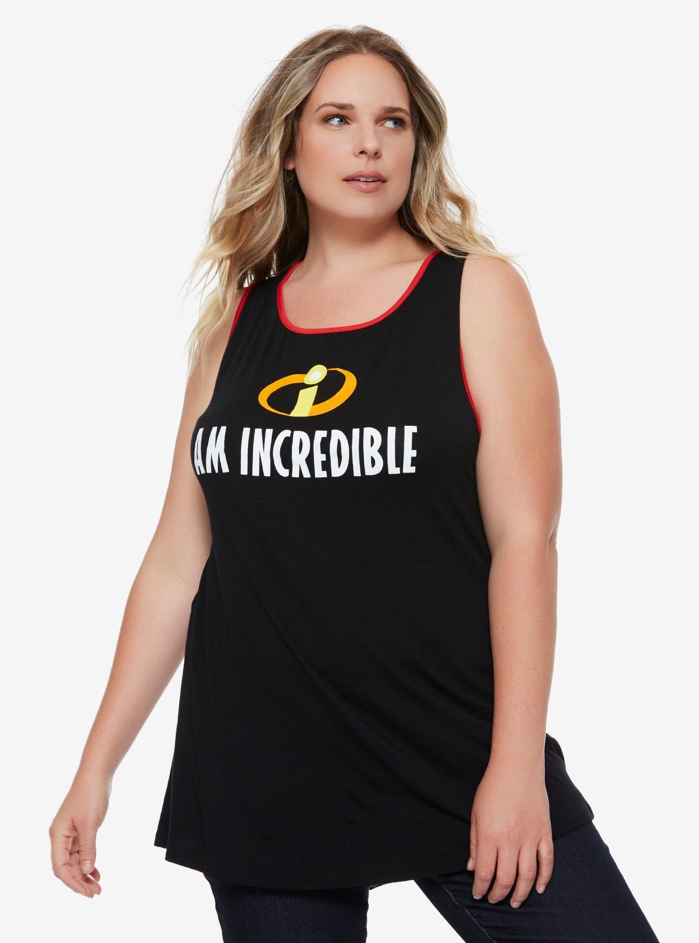 Disney Pixar The Incredibles I Am Incredible Tank Top Plus Size, BLACK, hi-res