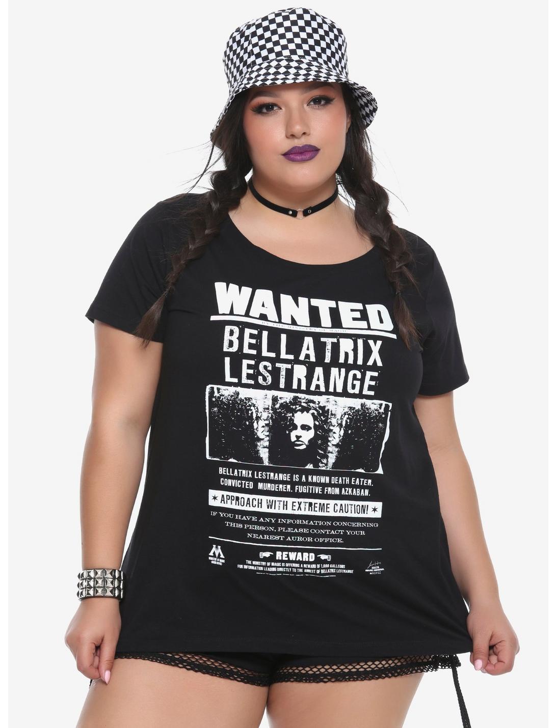Harry Potter Bellatrix Lestrange Wanted Poster Girls T-Shirt Plus Size, BLACK, hi-res