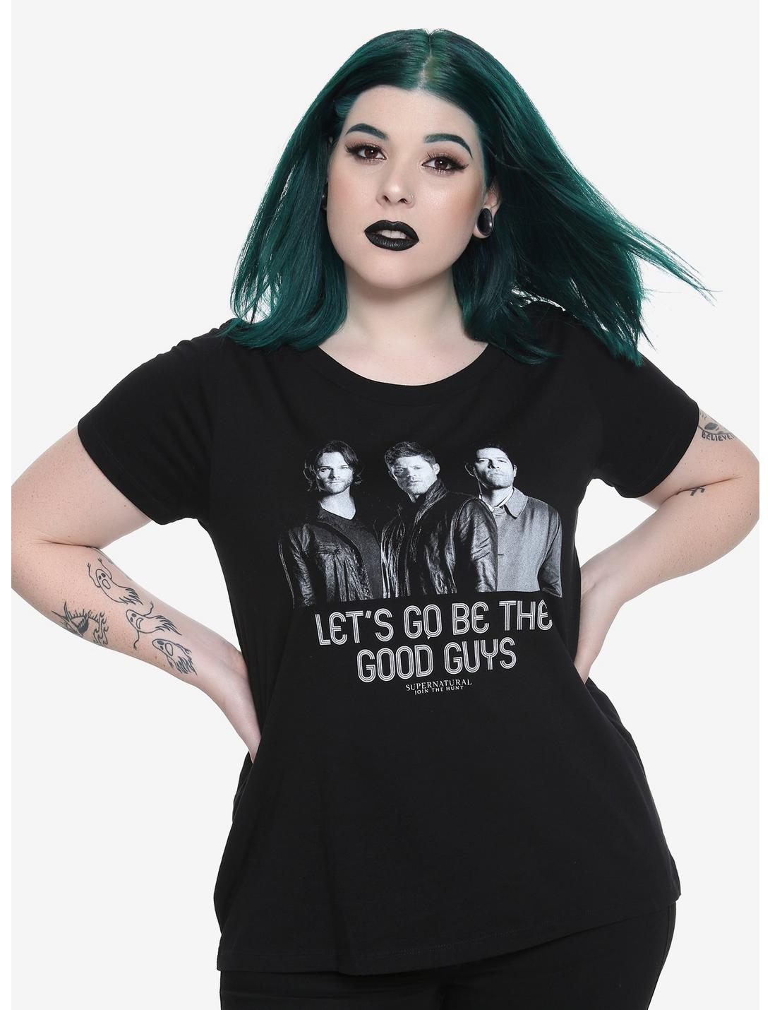Supernatural Good Guys Trio Girls T-Shirt Plus Size, BLACK, hi-res