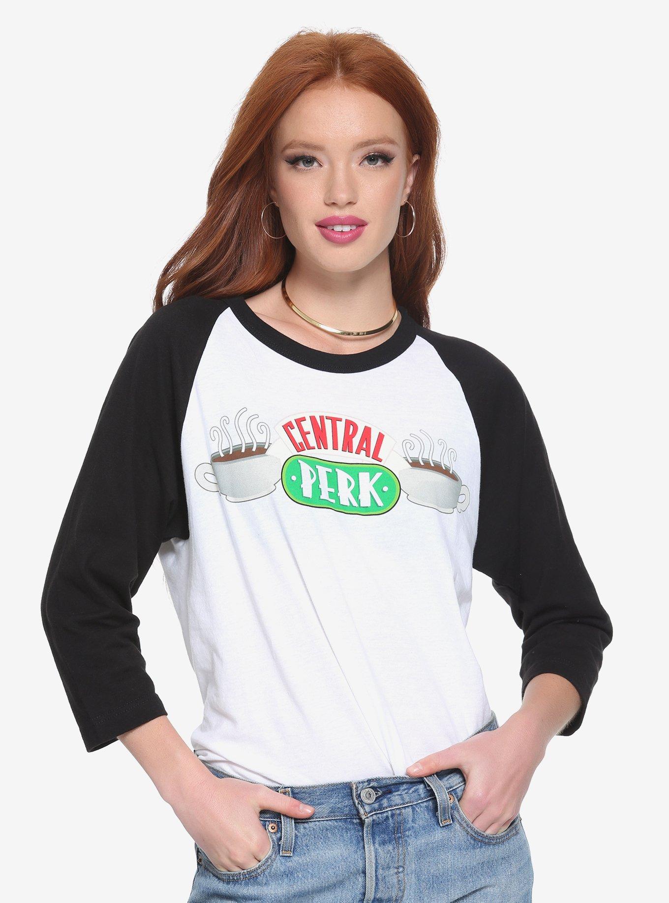Friends Central Perk Womens Raglan Tee - BoxLunch Exclusive, WHITE, hi-res