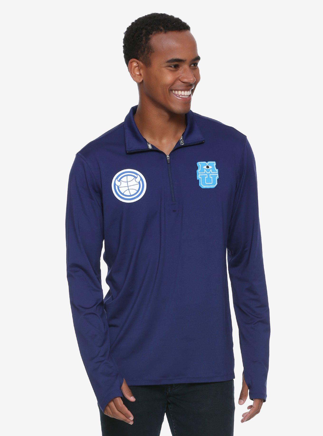 Disney Pixar Monsters University Quarter Zip Jersey - BoxLunch Exclusive, BLUE, hi-res
