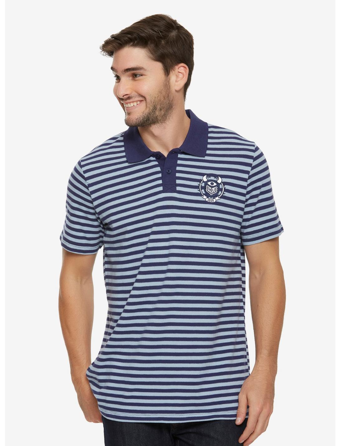 Disney Pixar Monsters University Striped Polo Shirt - BoxLunch Exclusive, GREY, hi-res