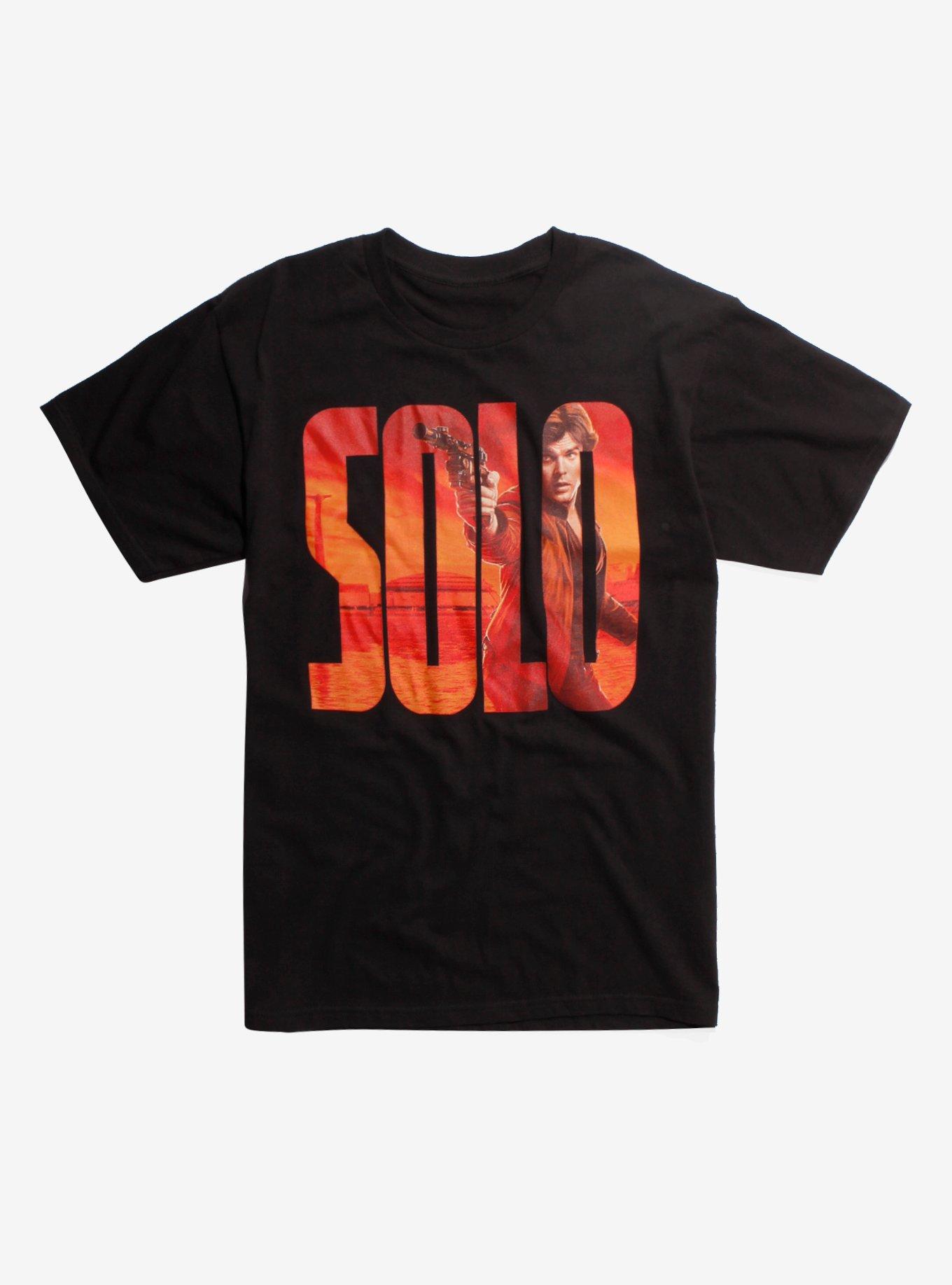 Solo: A Star Wars Story Han Solo Letters T-Shirt Hot Topic Exclusive, BLACK, hi-res