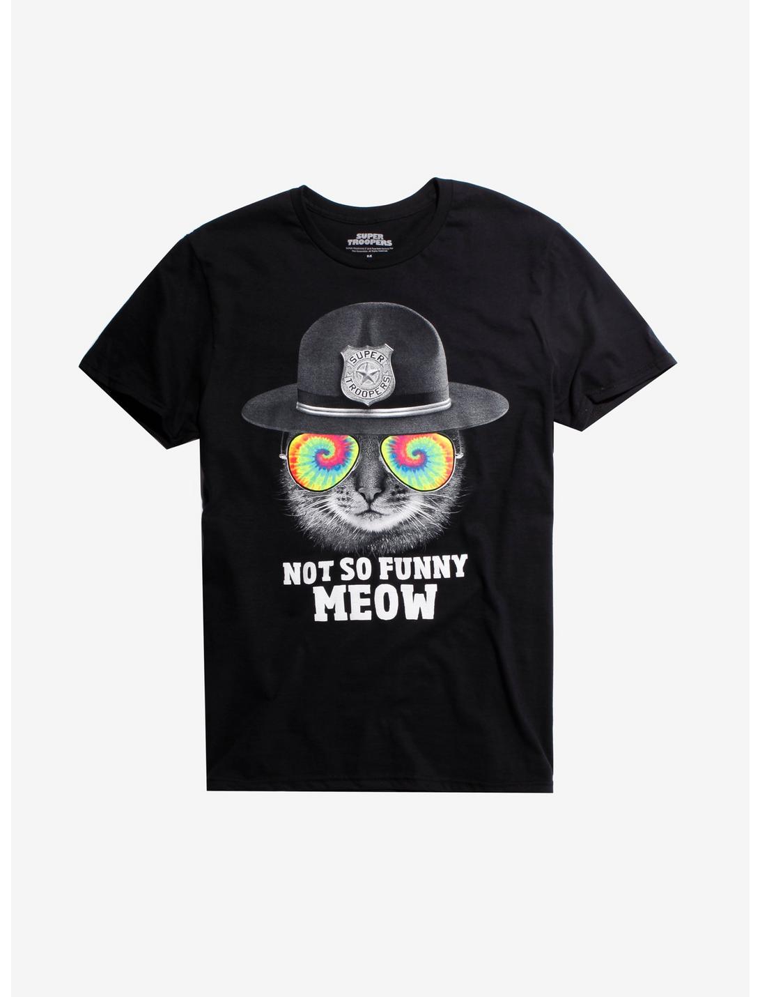 Super Troopers Not So Funny Meow T-Shirt, BLACK, hi-res