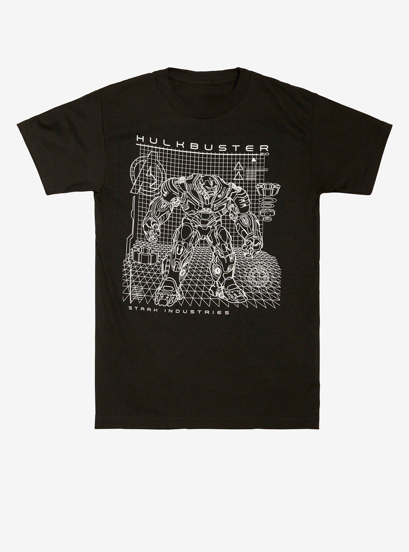 Marvel Avengers: Infinity War Hulkbuster Grid T-Shirt Hot Topic Exclusive, BLACK, hi-res