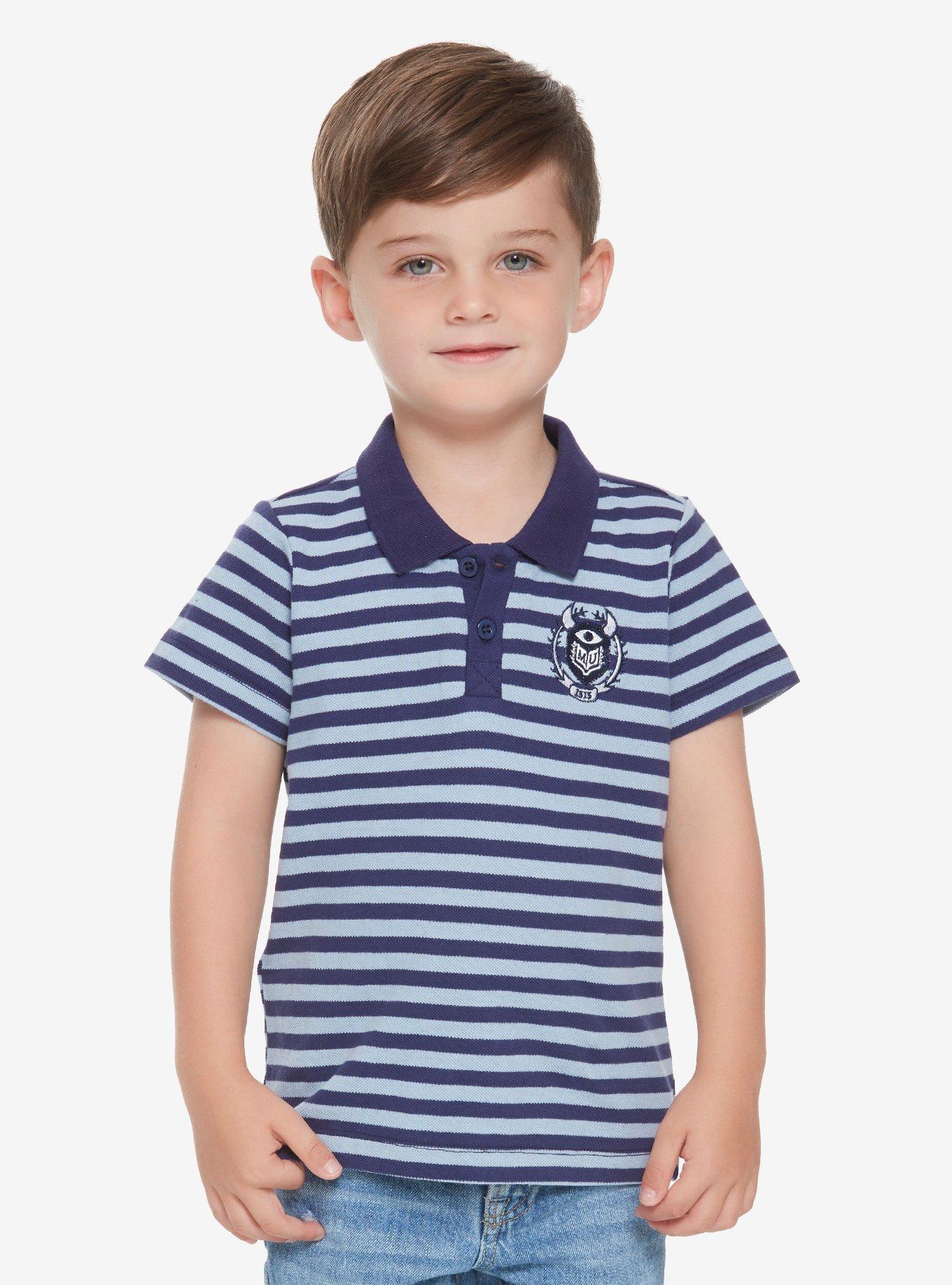 Disney Pixar Monsters University Striped Toddler Polo - BoxLunch Exclusive, BLUE, hi-res