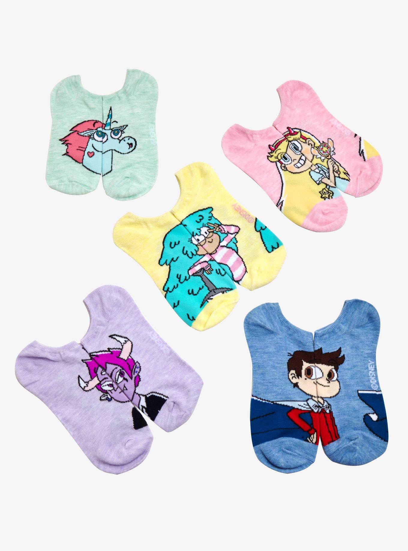 Star Vs. the Forces of Evil Character No-Show Socks 5 Pair, , hi-res