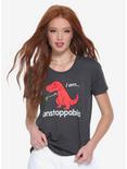Unstoppable T-Rex Womens Tee - BoxLunch Exclusive, GREY, hi-res