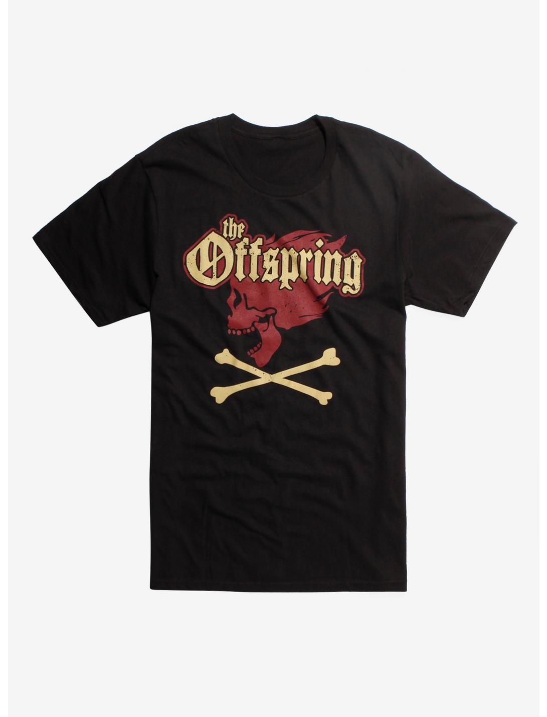 The Offspring Flaming Skull T-Shirt, BLACK, hi-res