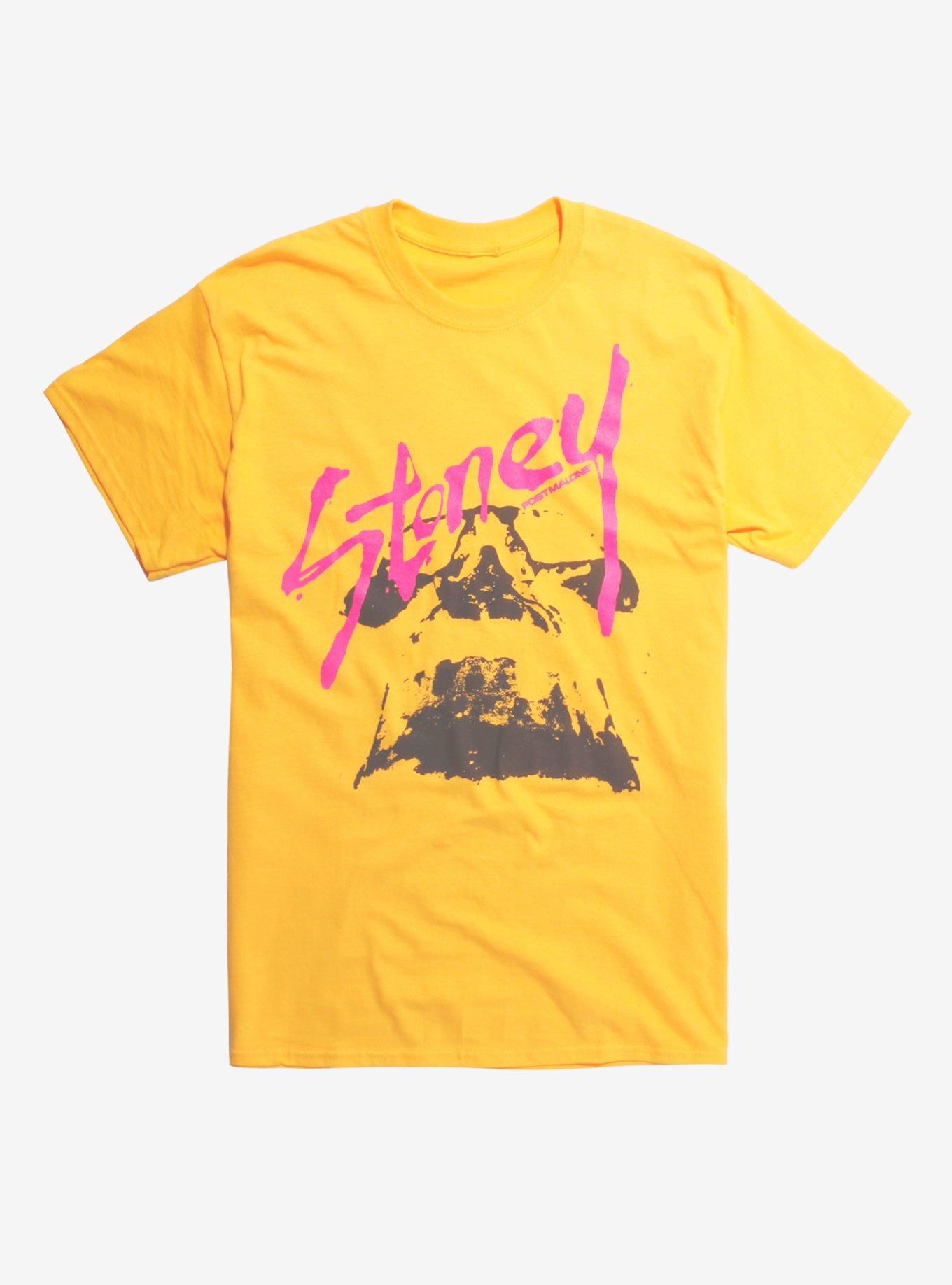 Yellow post hot sale malone shirt