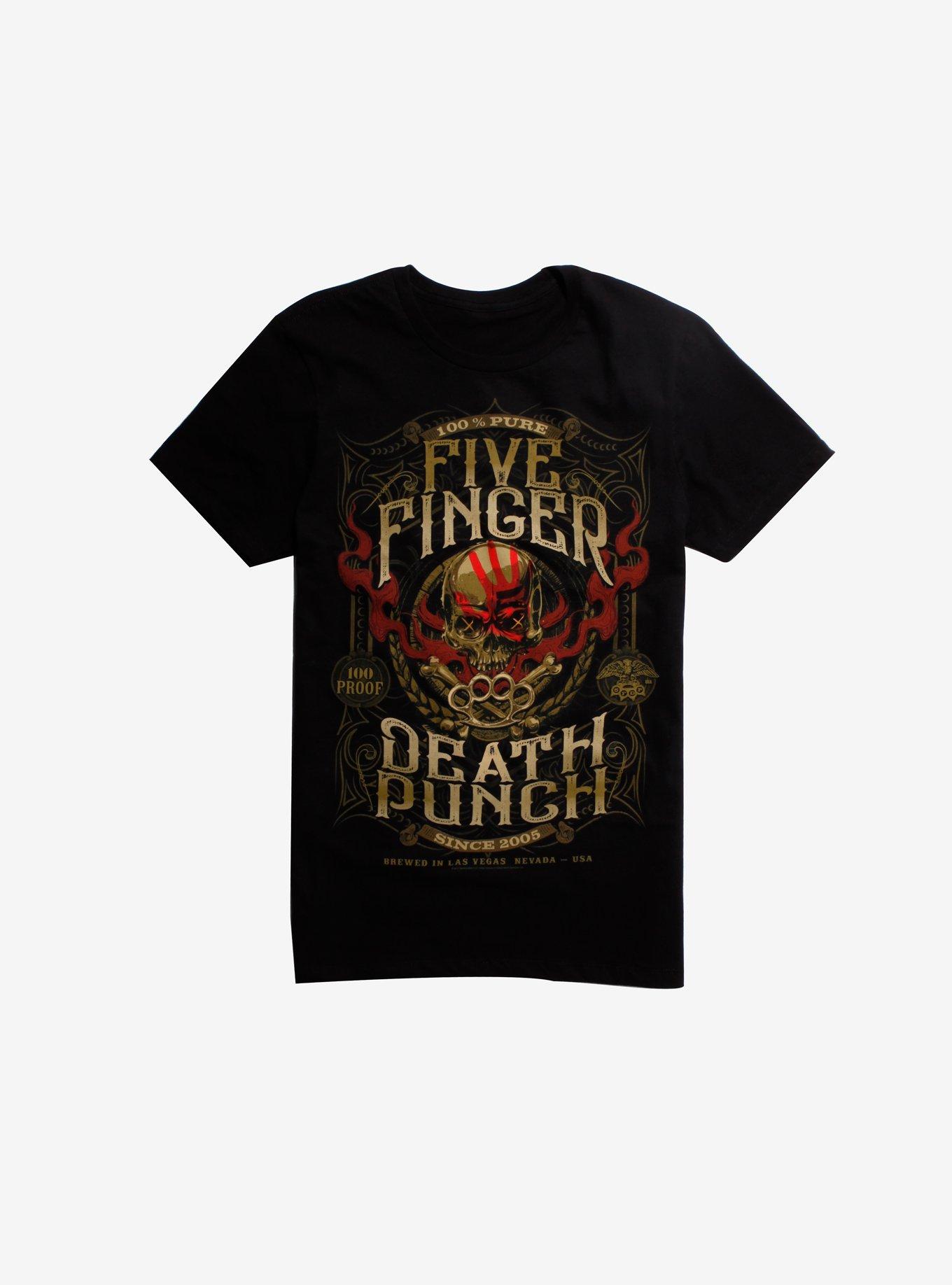 Five Finger Death Punch 100% Pure Crest T-Shirt, BLACK, hi-res