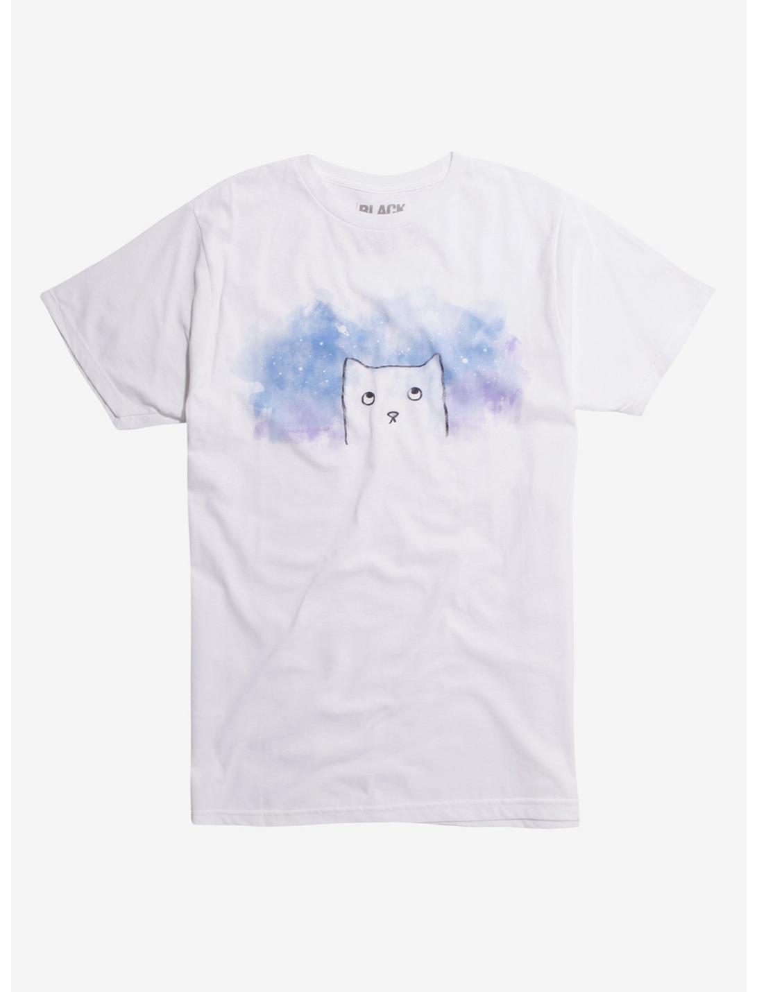 Space Cat T-Shirt By Fox Shiver, WHITE, hi-res