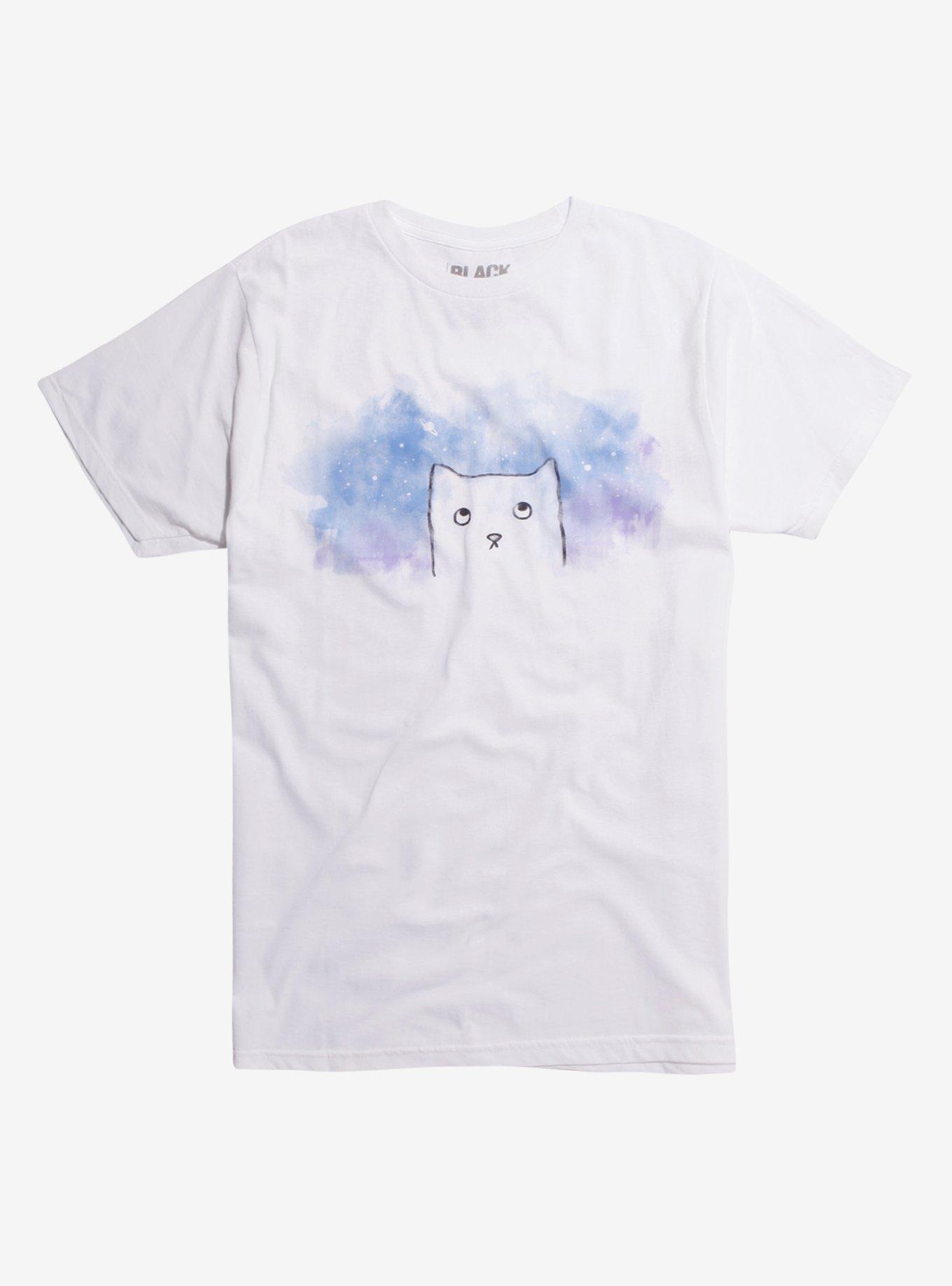 Space Cat T-Shirt By Fox Shiver, WHITE, hi-res