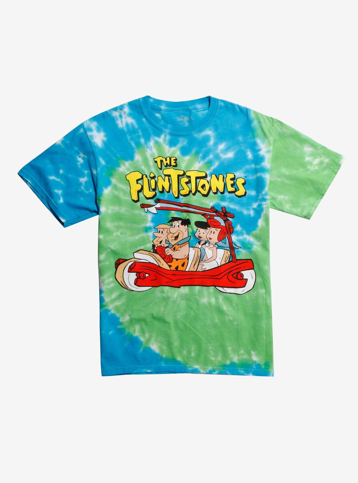 The Flintstones Blue & Green Tie Dye T-Shirt, TIE DYE, hi-res