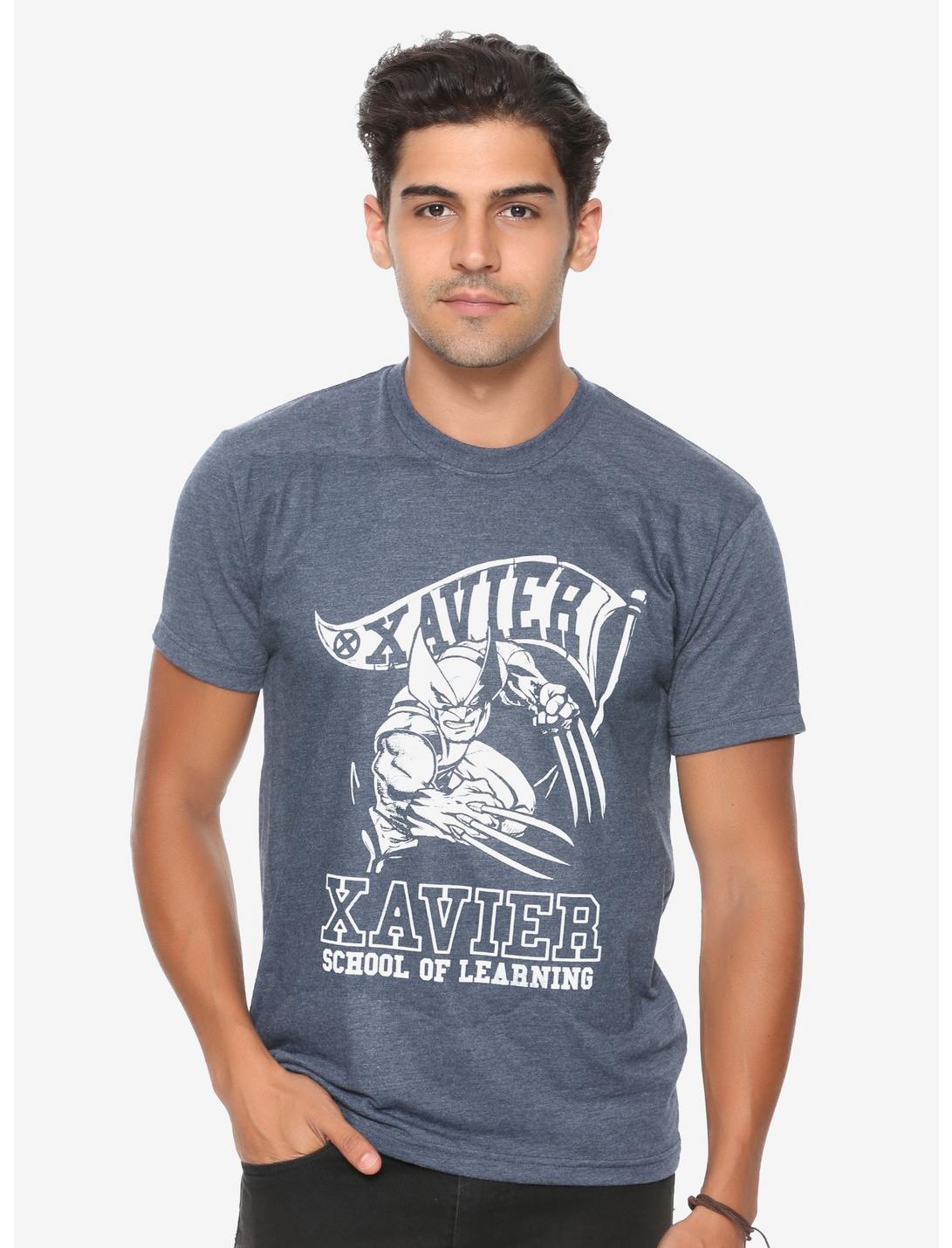 Marvel X-Men Wolverine Xavier School T-Shirt - BoxLunch Exclusive, BLUE, hi-res