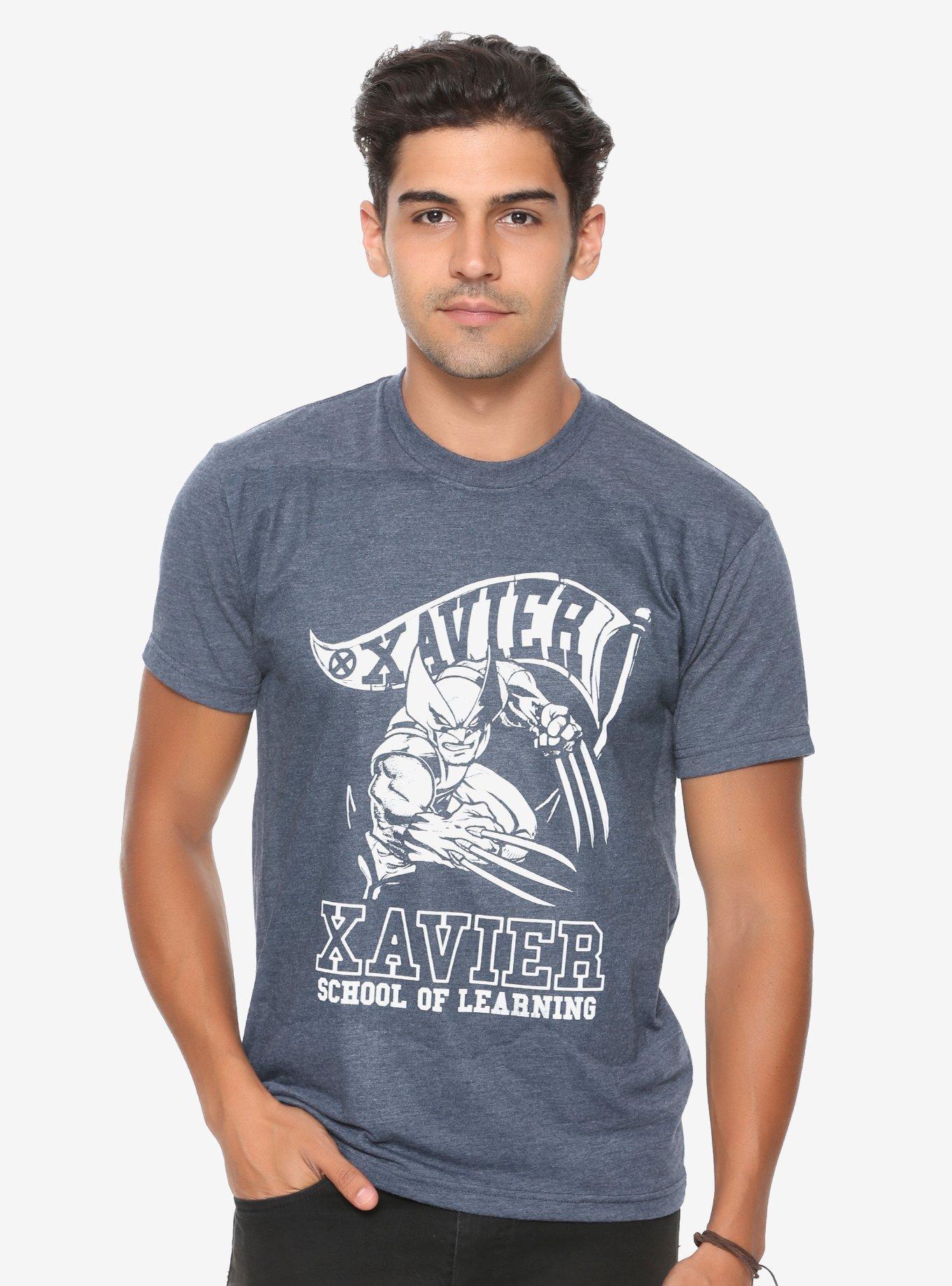 Marvel X-Men Wolverine Xavier School T-Shirt - BoxLunch Exclusive, BLUE, hi-res