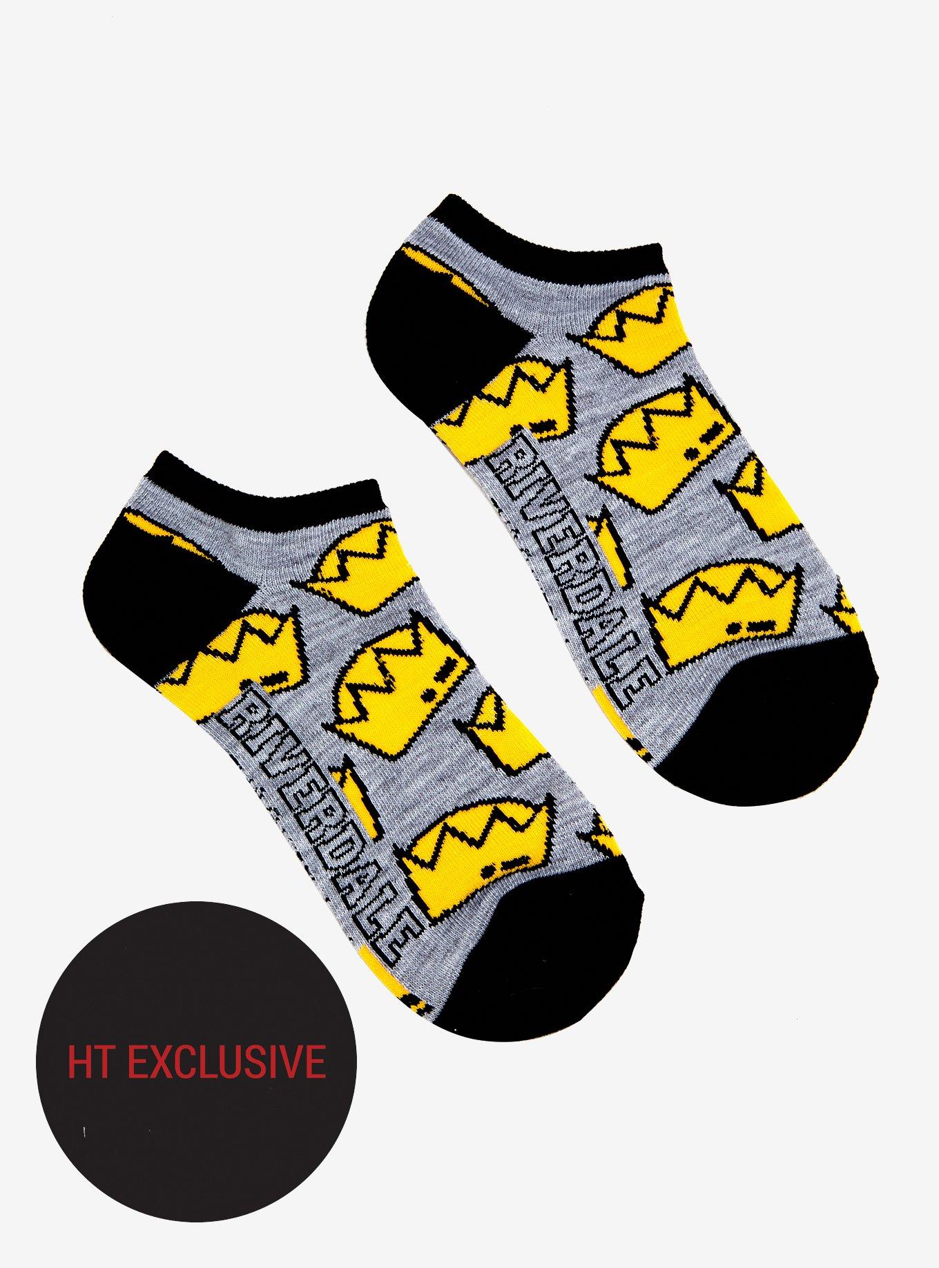 Riverdale Jughead Tossed Crowns No-Show Socks Hot Topic Exclusive, , hi-res