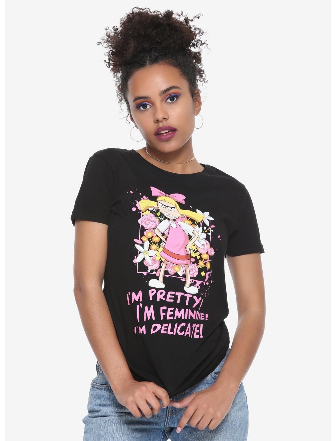 Hey Arnold! Helga I Am Too A Girl Girls T-Shirt Hot Topic Exclusive, GREY, hi-res