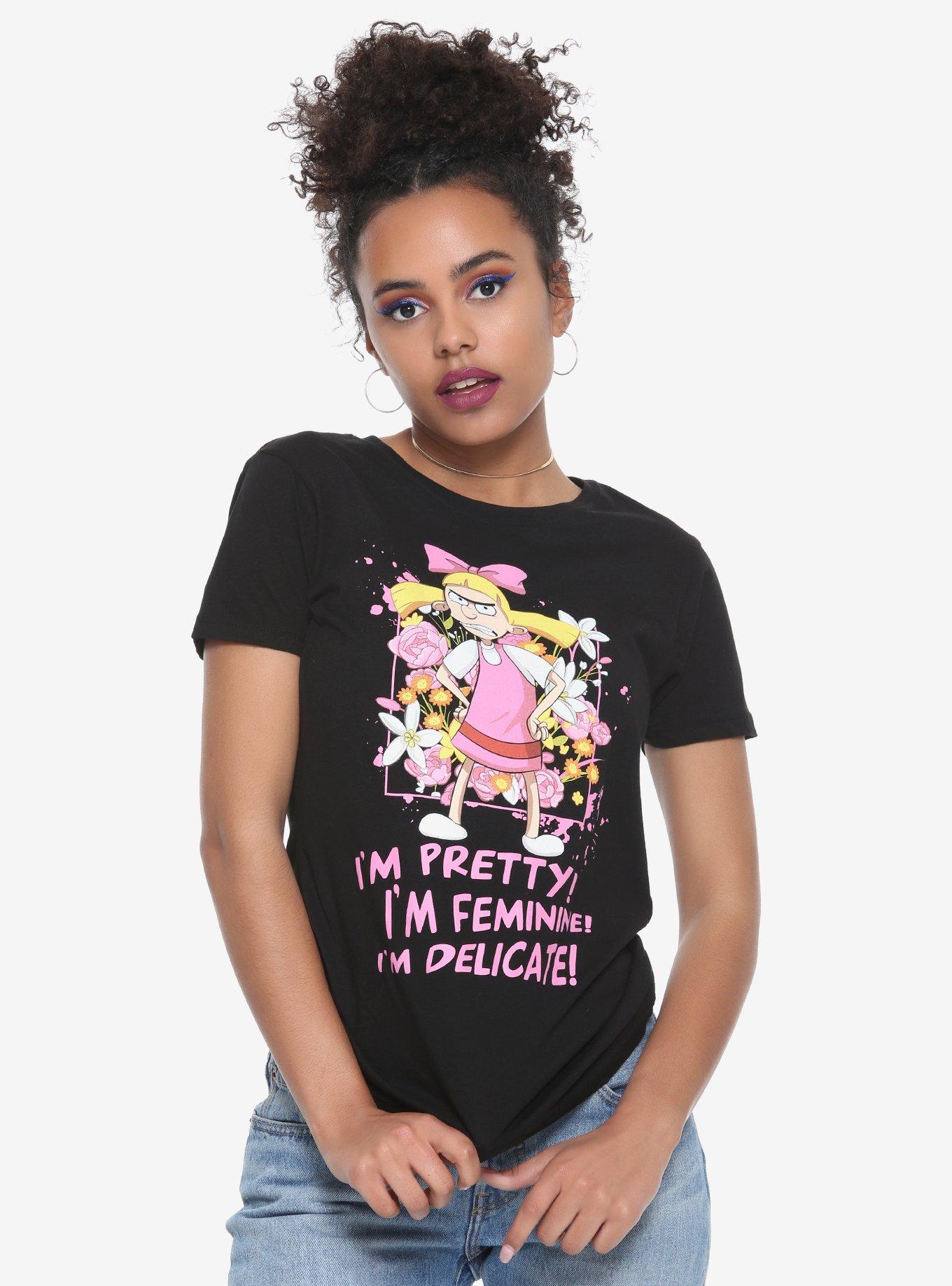 Hey Arnold! Helga I Am Too A Girl Girls T-Shirt Hot Topic Exclusive, GREY, hi-res