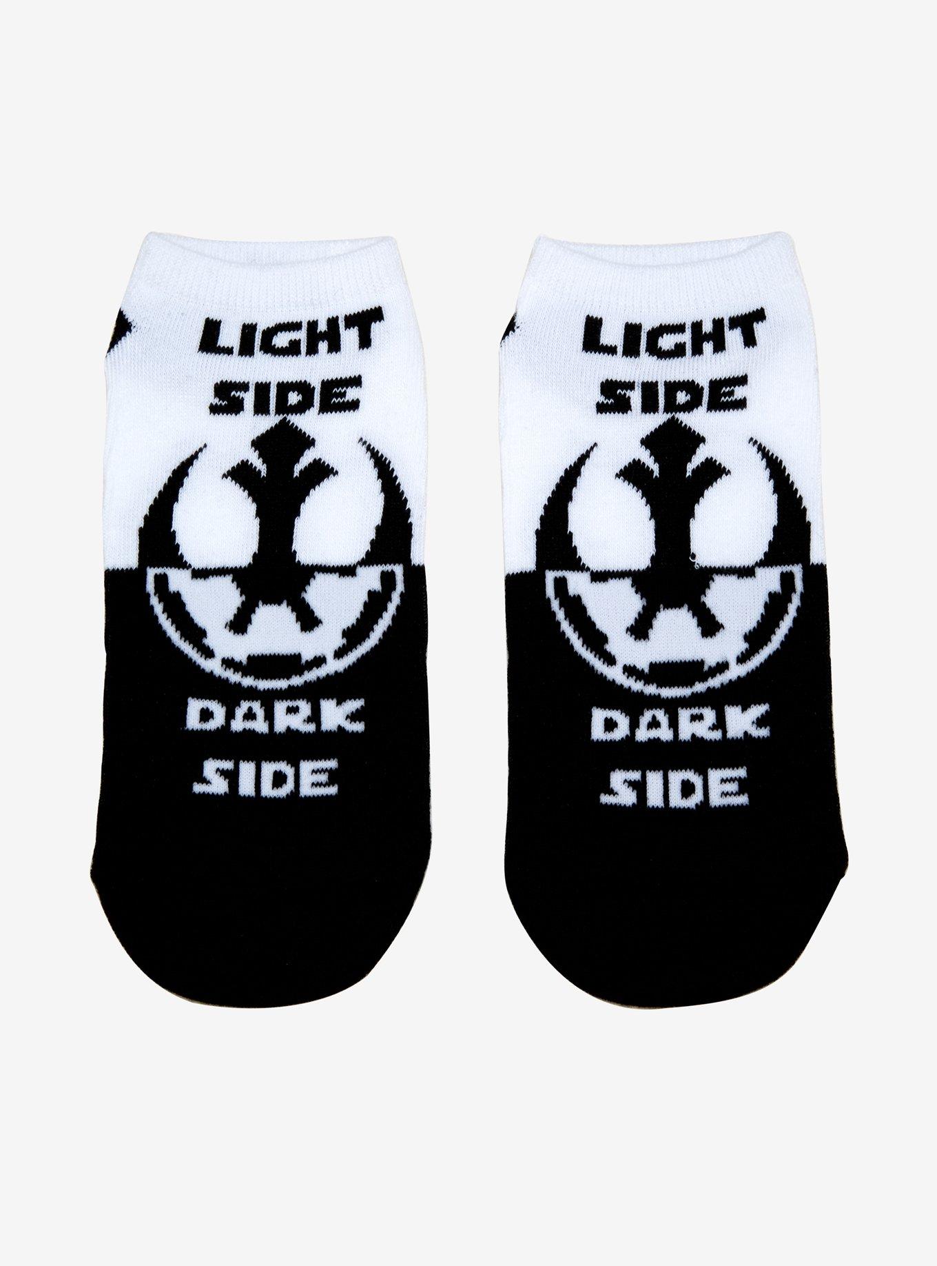 Star Wars Light Side Dark Side Symbols No-Show Socks, , hi-res